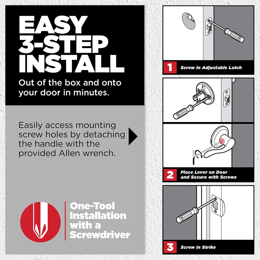slide 3 of 5, Kwikset Casey Matte Black Interior or Hall/Closet Passage Door Handle, 1 ct