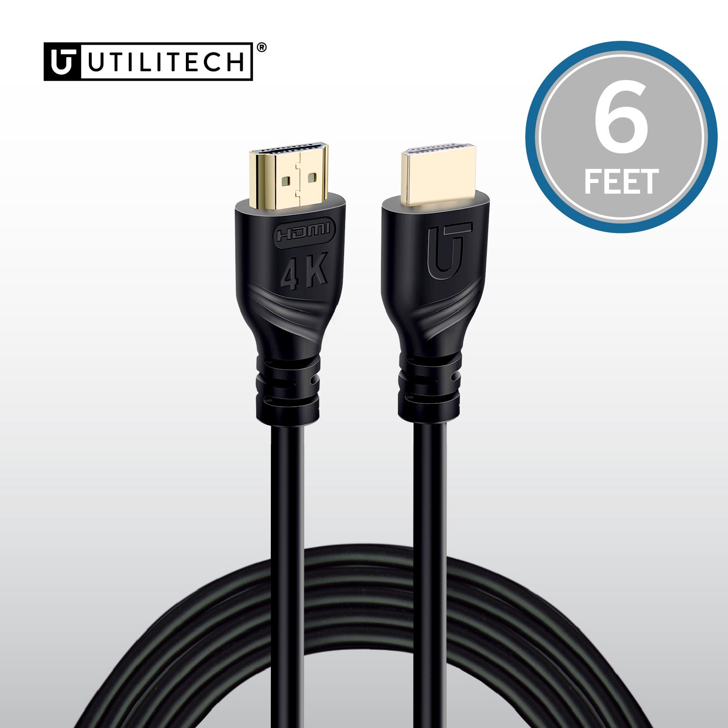 slide 1 of 6, Utilitech 4k HDMI to HDMI 6-ft Black, 1 ct