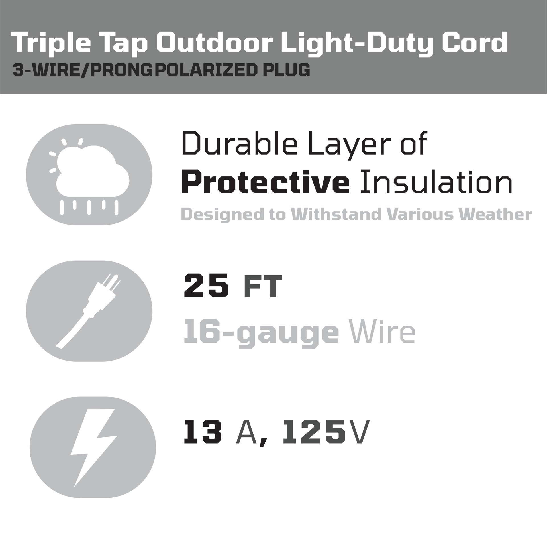 slide 3 of 4, Utilitech 25-ft 16 / 3 Light Duty 1 Prong Green Indoor/Outdoor Extension Power Cord, 1 ct