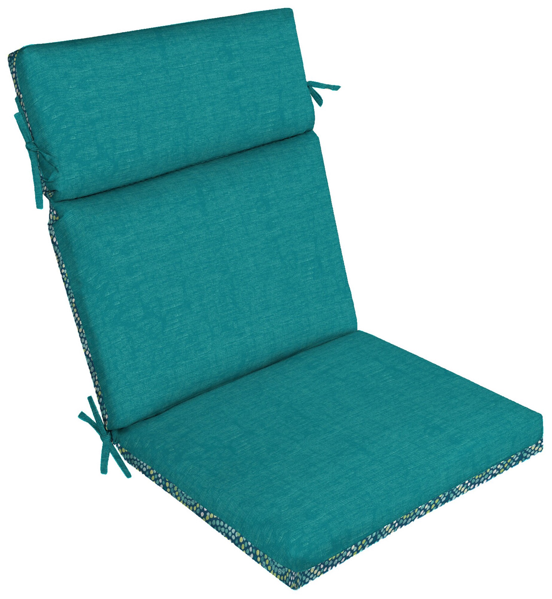 slide 6 of 6, Style Selections 20-in x 21-in Teal Medallion High back patio chair cushion, 1 ct