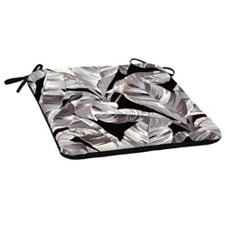 Style Selections 18-in x 19-in Modern Black Tropical Patio chair cushion