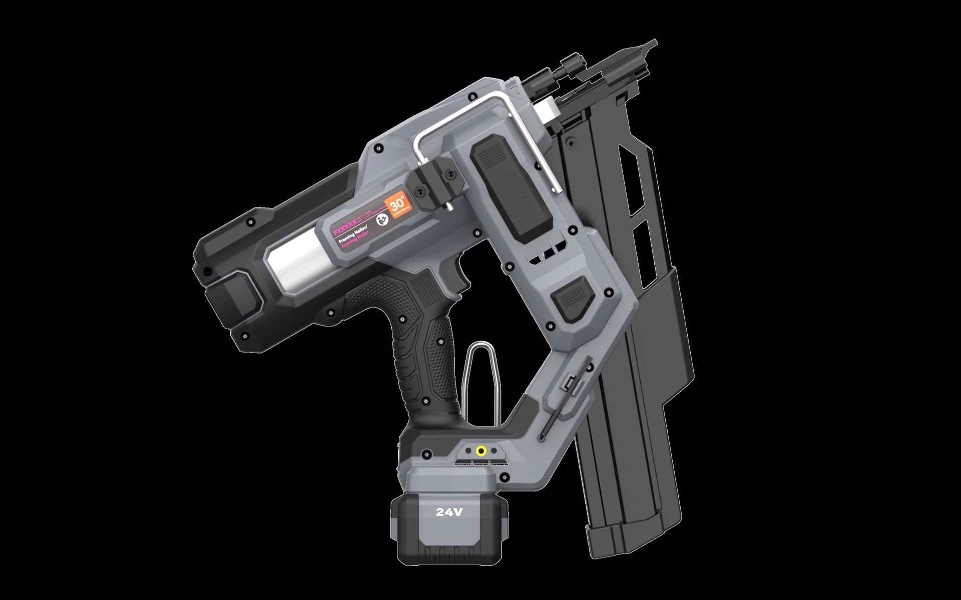 slide 1 of 1, FLEX 24-Volt 21-Degree Framing Nailer - Bare, 1 ct