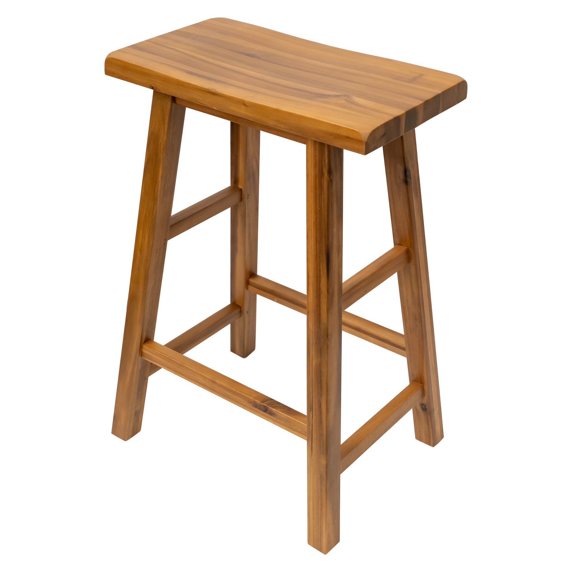 slide 1 of 6, allen + roth Brown 24.0-in H Counter height Wood Bar Stool 2 -Pack, 1 ct