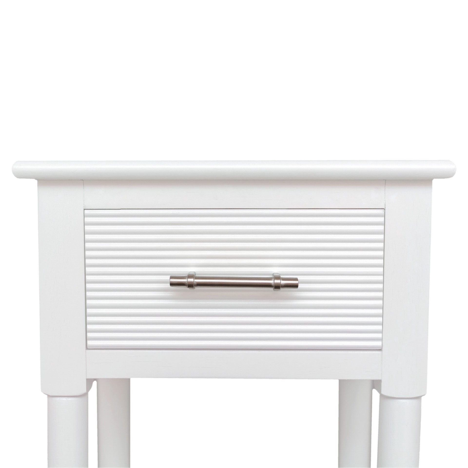 slide 4 of 6, allen + roth 14.13-in W x 27.88-in H Cream Wood Square Casual End Table with Storage, 1 ct