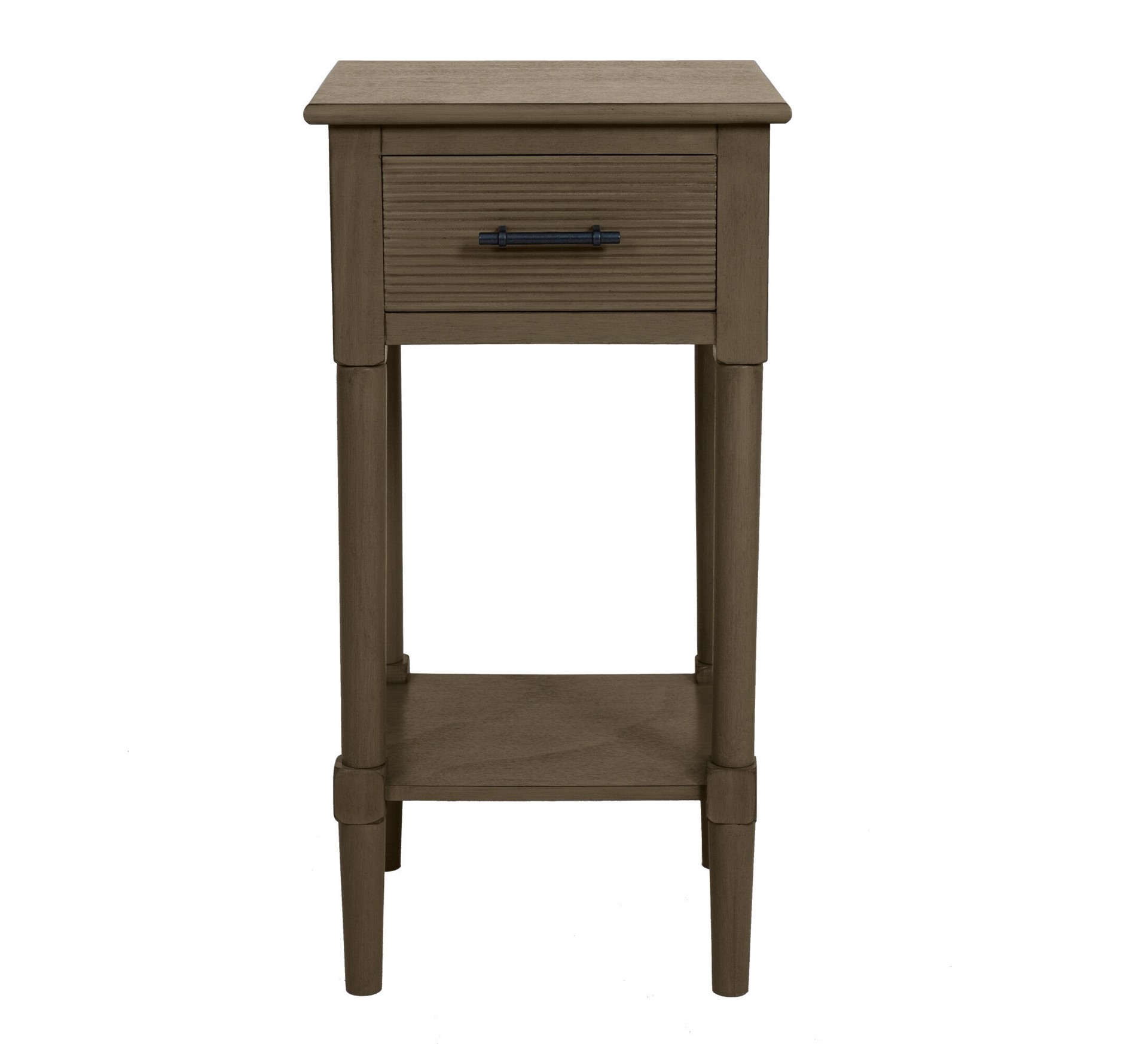 slide 3 of 6, allen + roth 14.13-in W x 27.88-in H Brown Wood Square Casual End Table with Storage, 1 ct