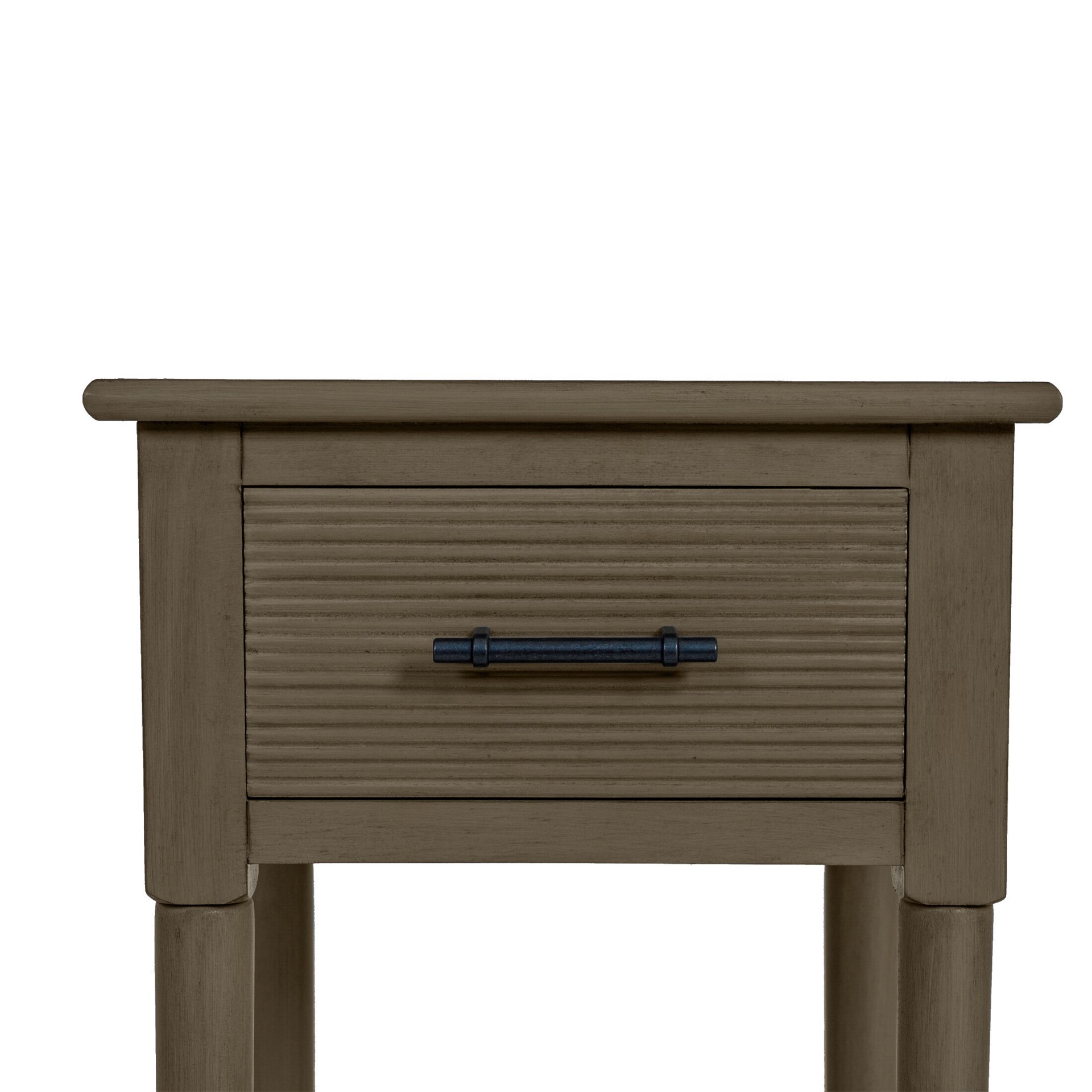 slide 4 of 6, allen + roth 14.13-in W x 27.88-in H Brown Wood Square Casual End Table with Storage, 1 ct