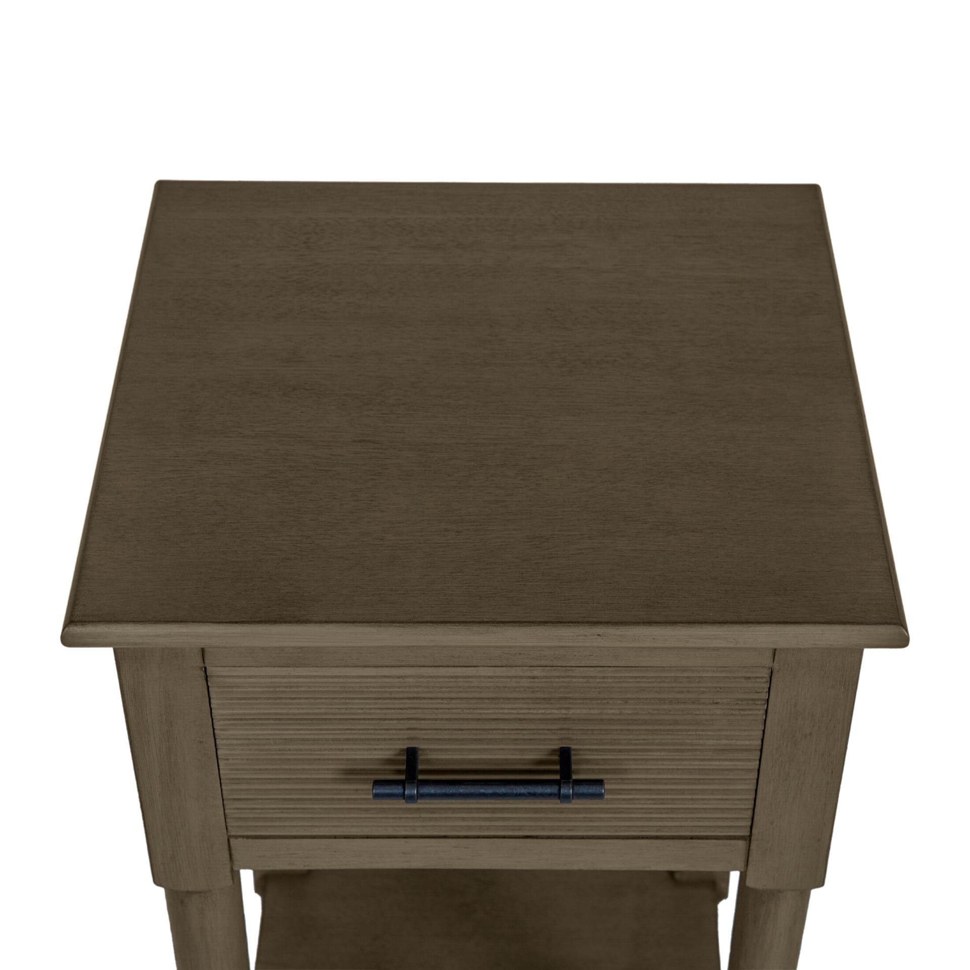 slide 6 of 6, allen + roth 14.13-in W x 27.88-in H Brown Wood Square Casual End Table with Storage, 1 ct