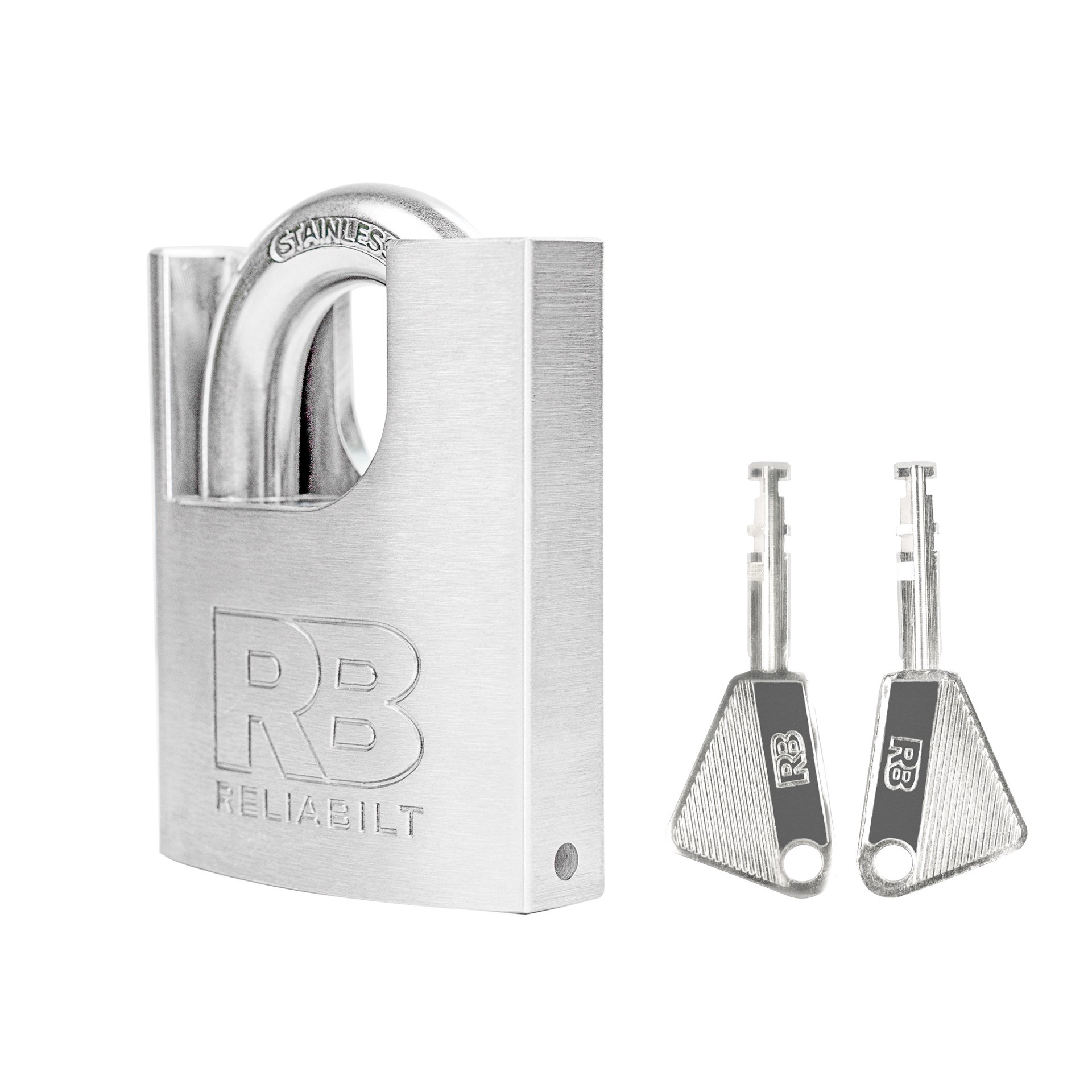 slide 6 of 6, RELIABILT Keyed Padlock, 2-3/8-in Wide x 1-in Shackle Keyed Different, 1 ct