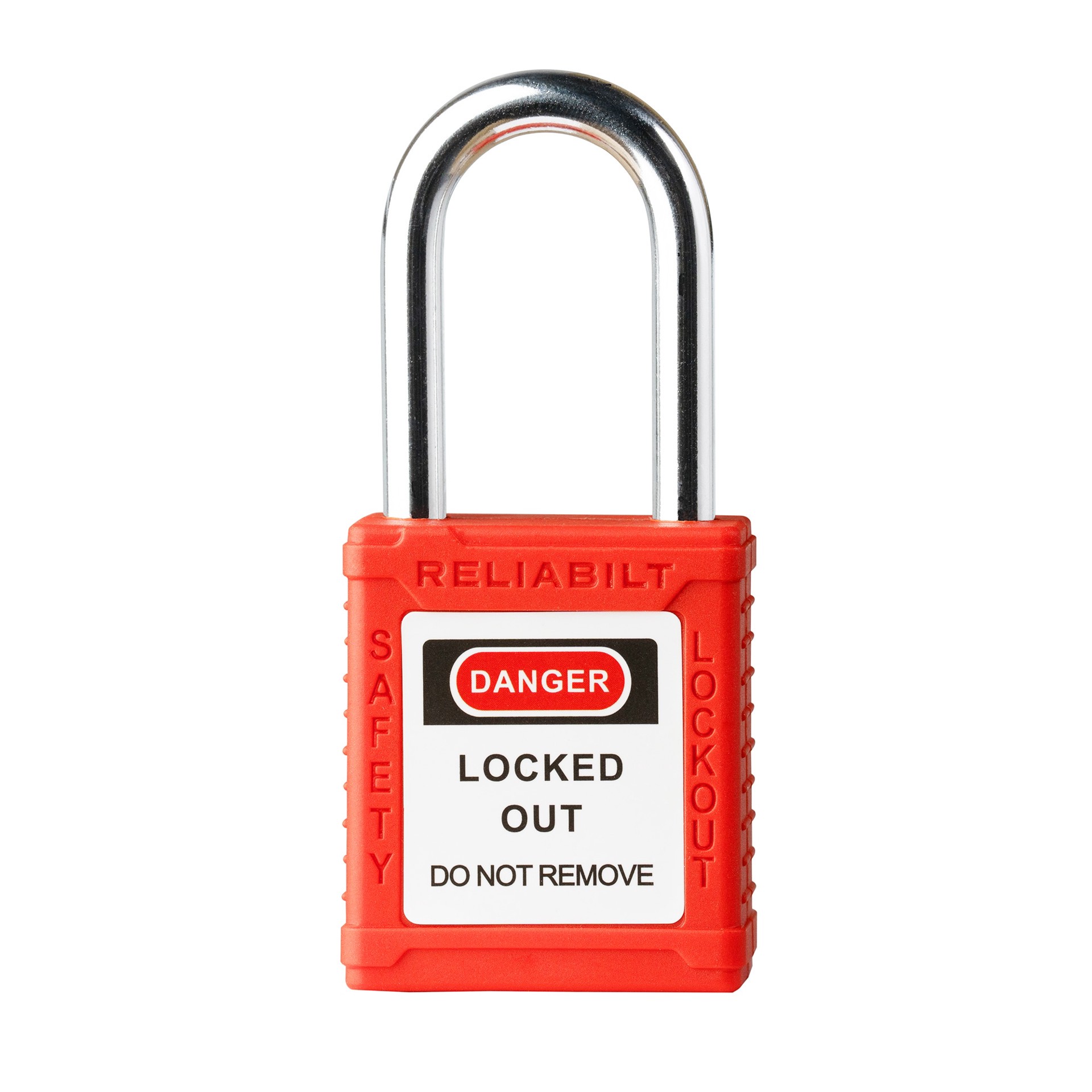 slide 4 of 6, RELIABILT Keyed Padlock, 1-9/16-in Wide x 1-1/2-in Shackle Keyed Different, 1 ct