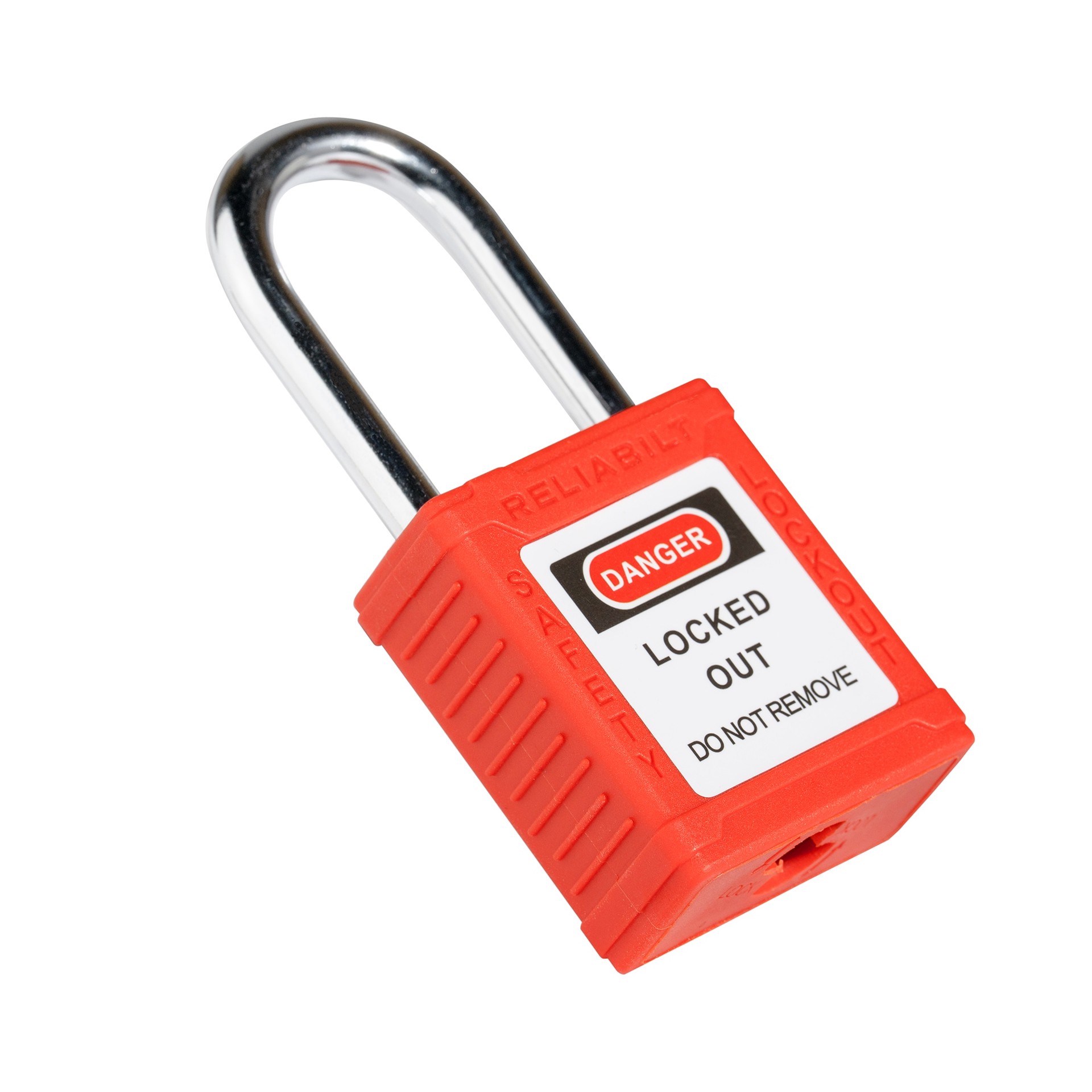 slide 5 of 6, RELIABILT Keyed Padlock, 1-9/16-in Wide x 1-1/2-in Shackle Keyed Different, 1 ct