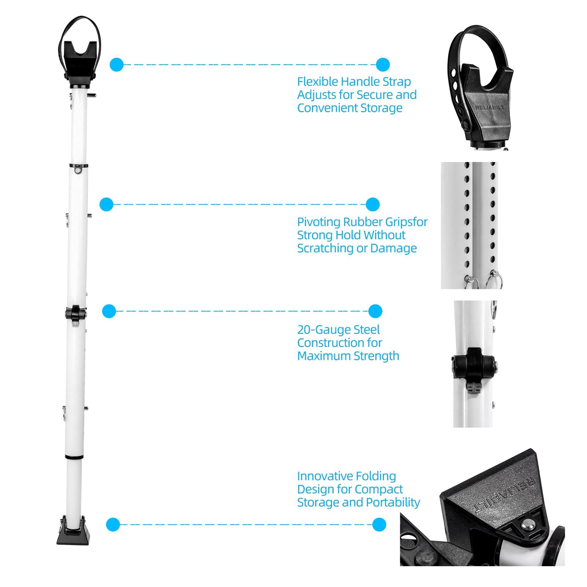 slide 2 of 6, RELIABILT 30-in to 43.5-in Adjustable Steel Sliding Patio Door Security Bar, 1 ct