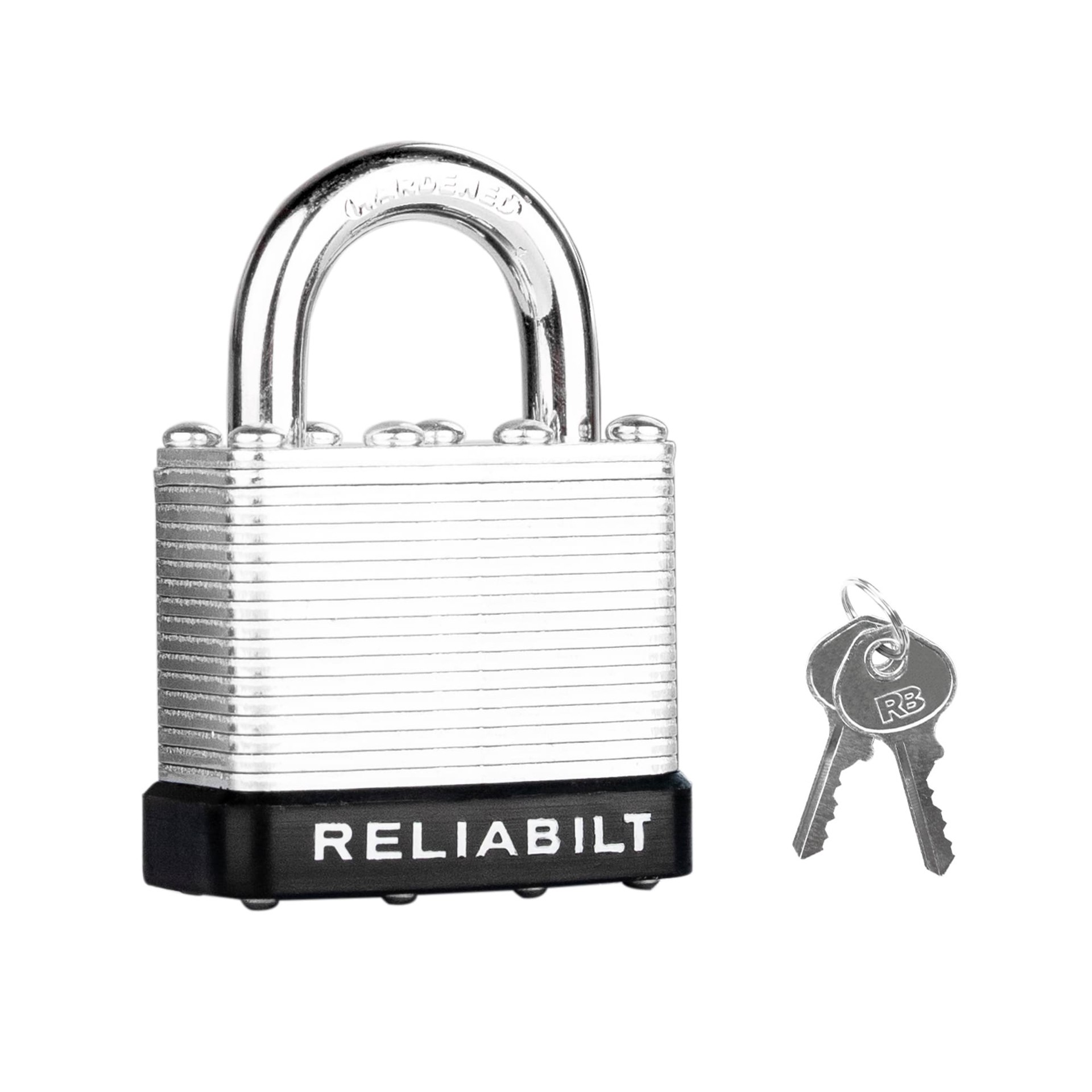 slide 1 of 6, RELIABILT Keyed Padlock, 1-9/16-in Wide x 3/4-in Shackle Keyed Different, 1 ct