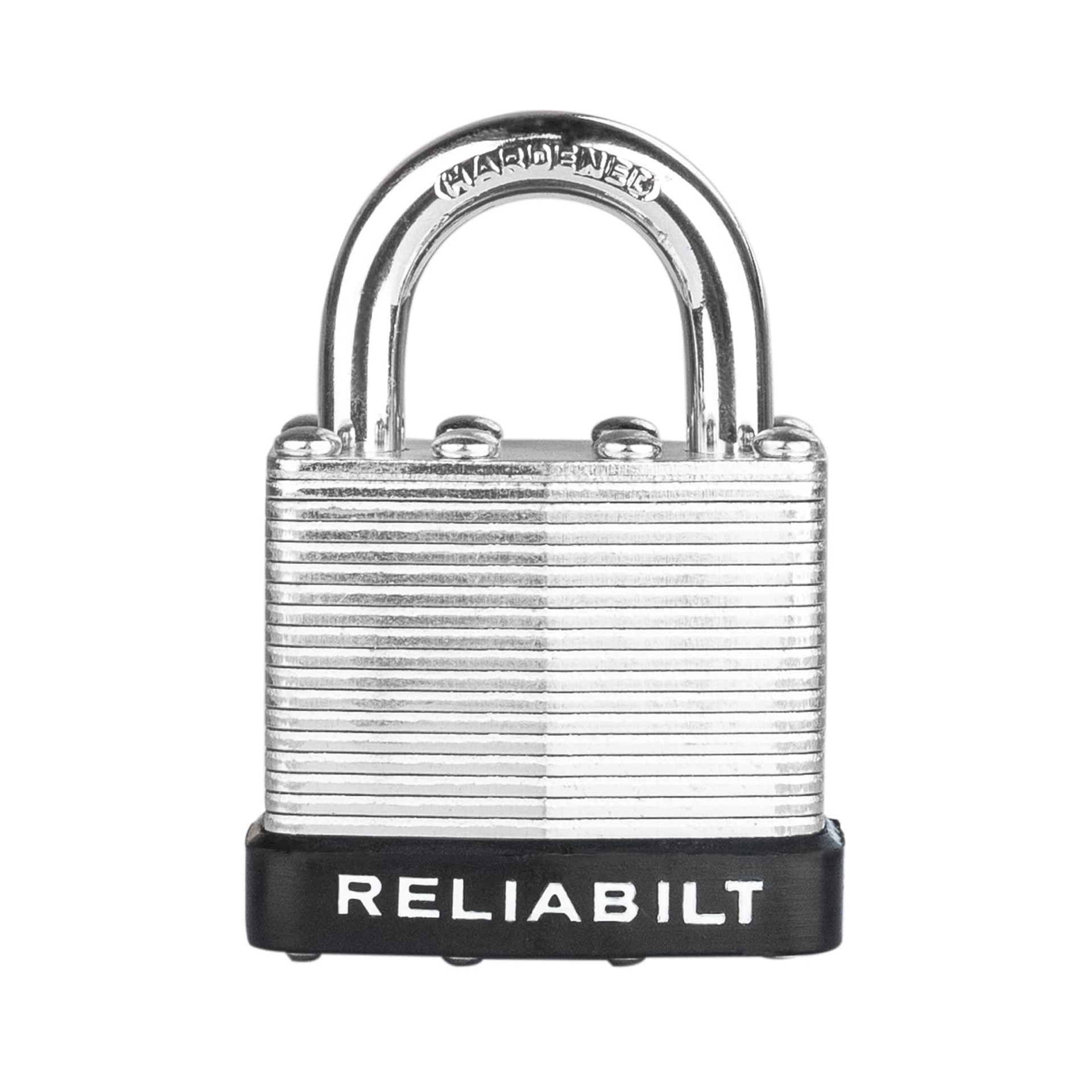 slide 5 of 6, RELIABILT Keyed Padlock, 1-9/16-in Wide x 3/4-in Shackle Keyed Alike (4-Pack), 1 ct