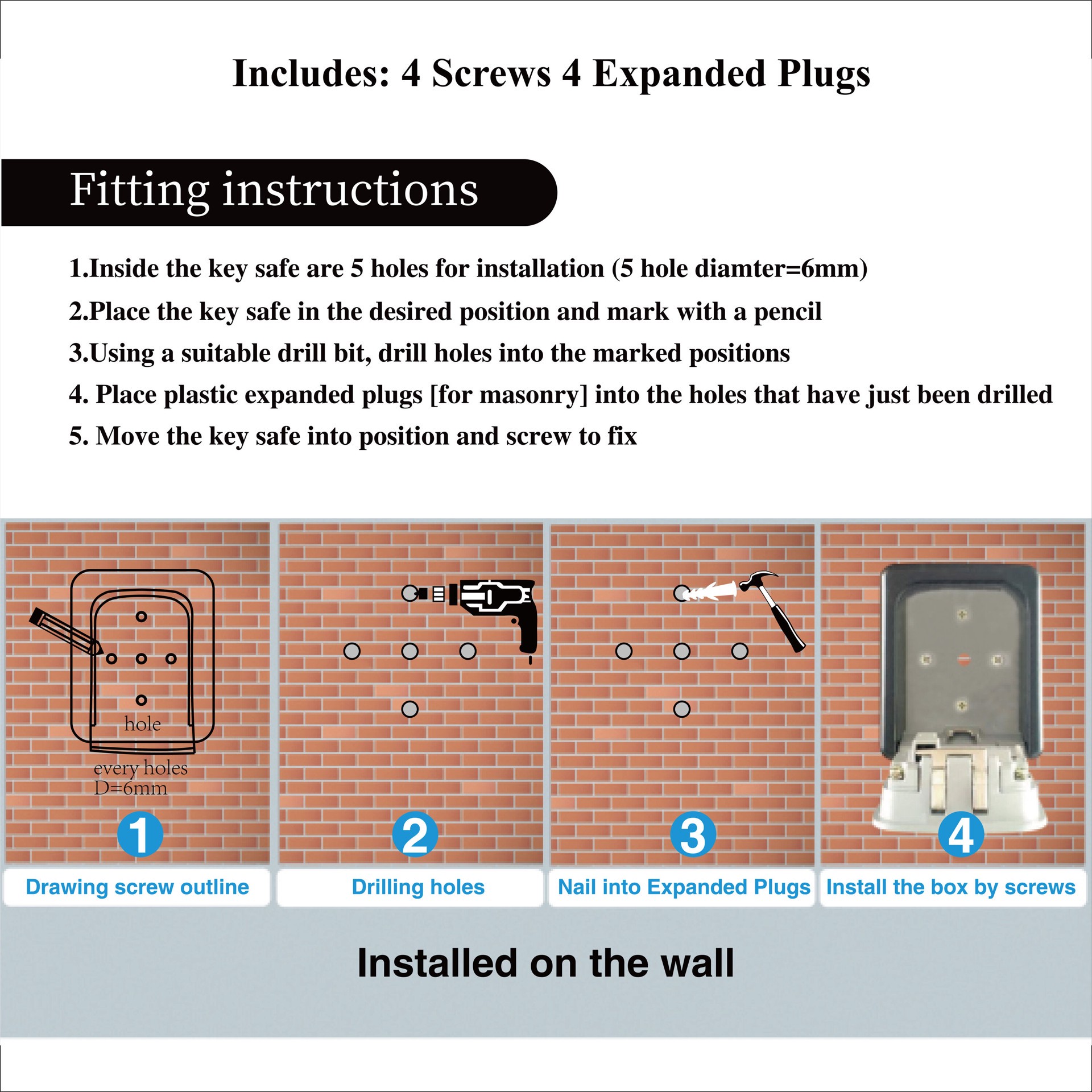 slide 6 of 6, RELIABILT Wall Mount Combination Lock Box, 1 ct