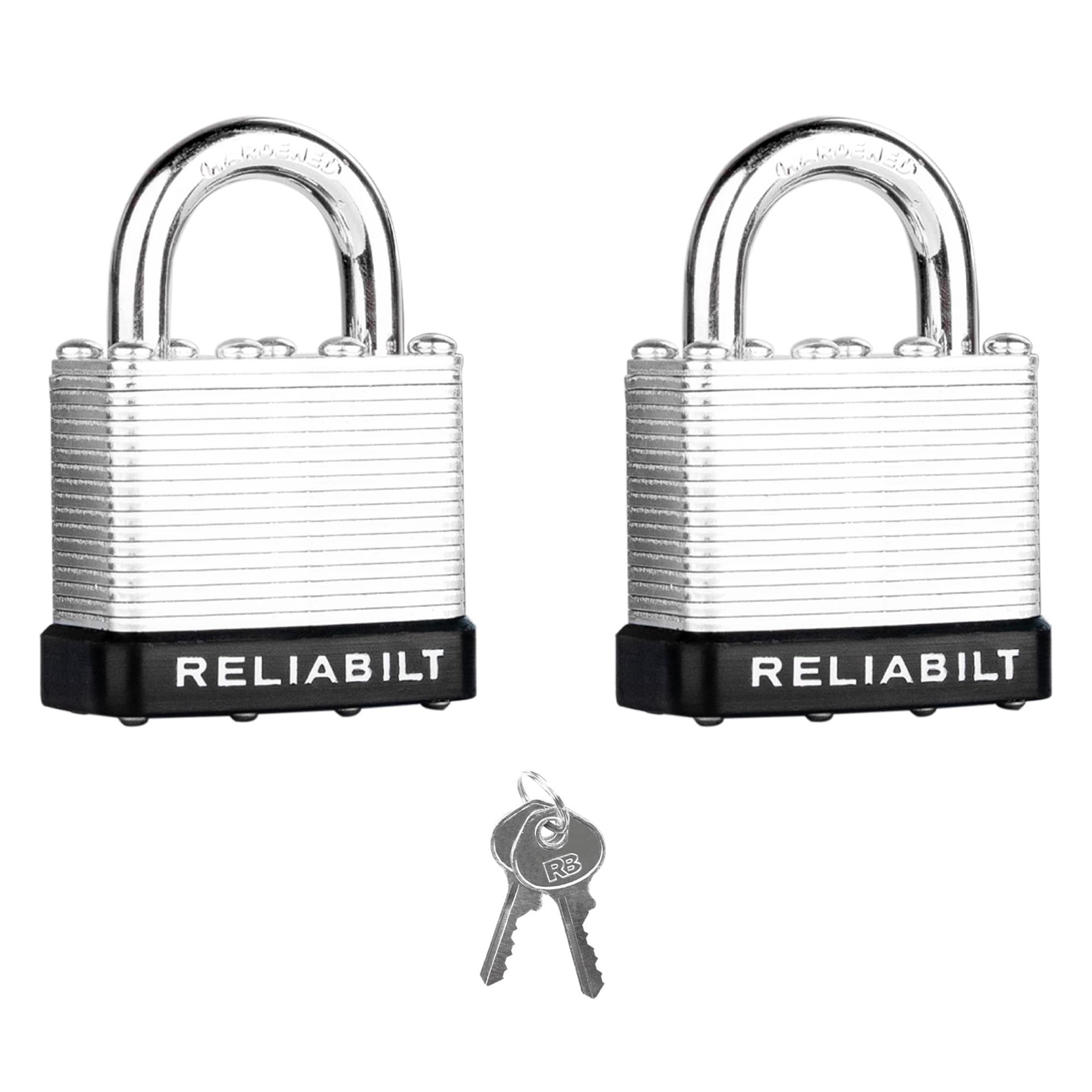 slide 1 of 6, RELIABILT Keyed Padlock, 1-15/16-in Wide x 1-in Shackle Keyed Alike (2-Pack), 1 ct