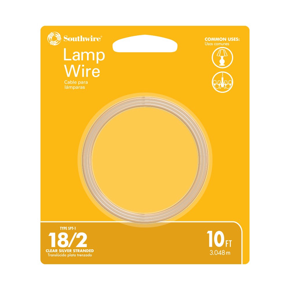 slide 1 of 4, Southwire 10-ft 18 / 2 Silver Stranded Lamp Cord, 1 ct