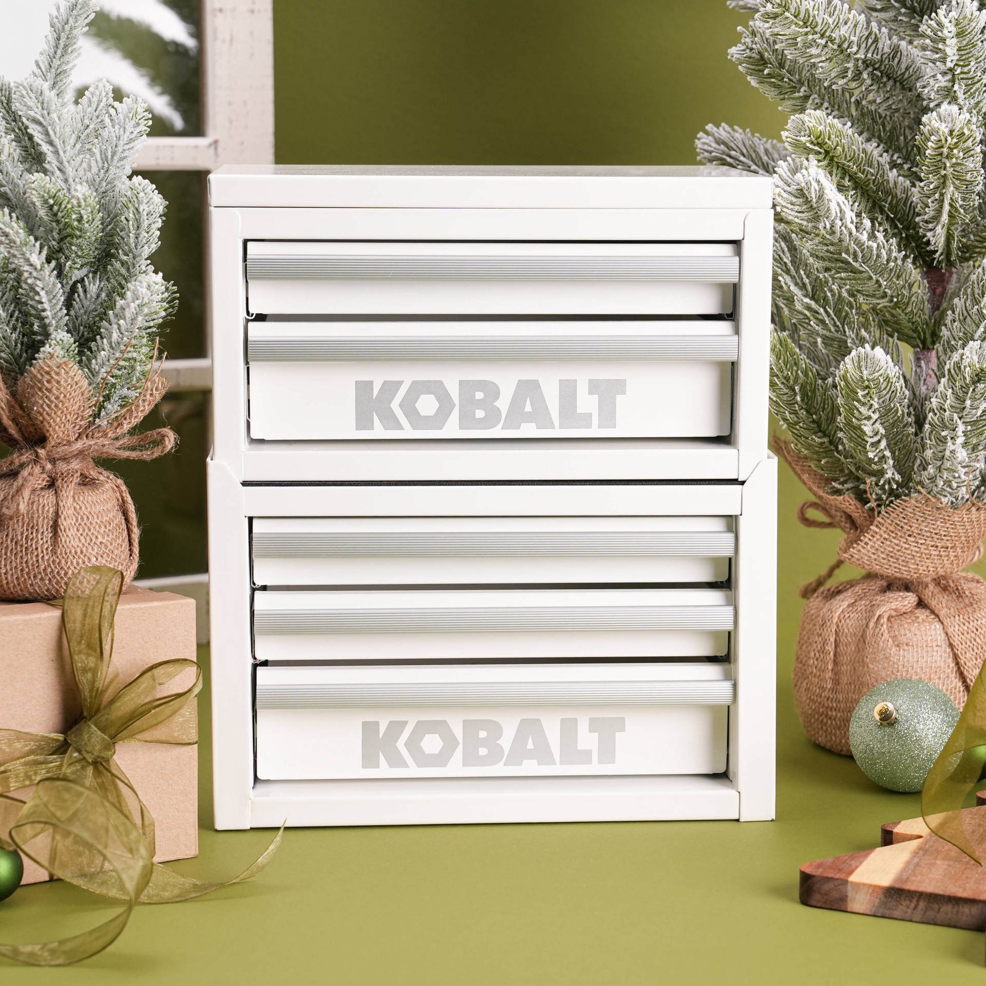 slide 3 of 6, Kobalt Portable Mini Base Toolbox 11-in W x 7.36-in H x 6.22-in D 3 -Drawer White Steel Tool Box, 1 ct