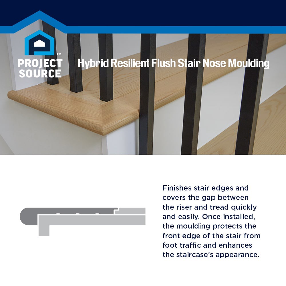 slide 4 of 5, Project Source Alpine 9/16-in T x 4-1/4-in W x 48-in L Painted Laminate wood Stair Nosing Floor Moulding Trim, 1 ct