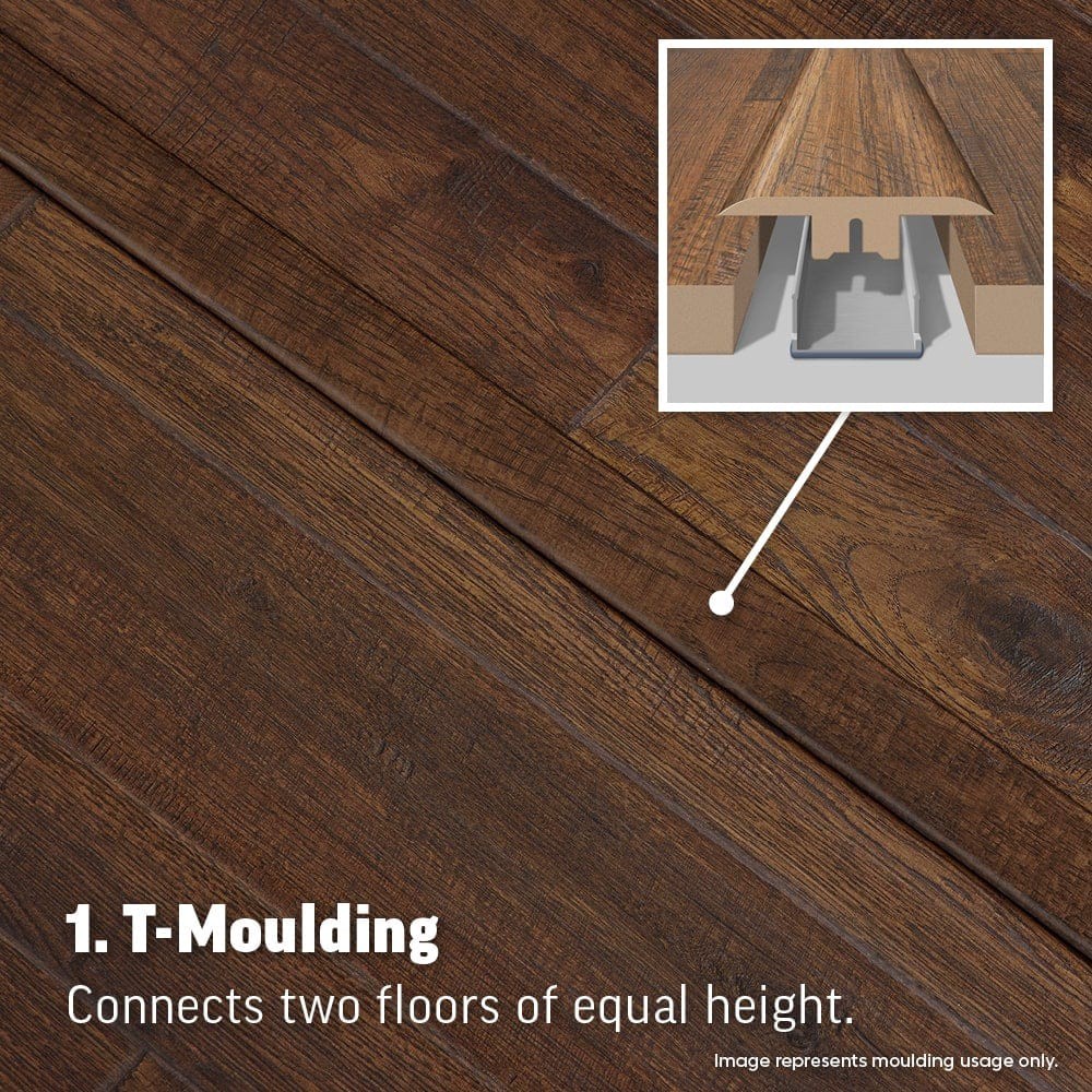 slide 6 of 6, Project Source Falls Trail 3/4-in T x 2-1/4-in W x 39.3-in L Prefinished Laminate wood Multi-purpose Floor Moulding Trim, 1 ct