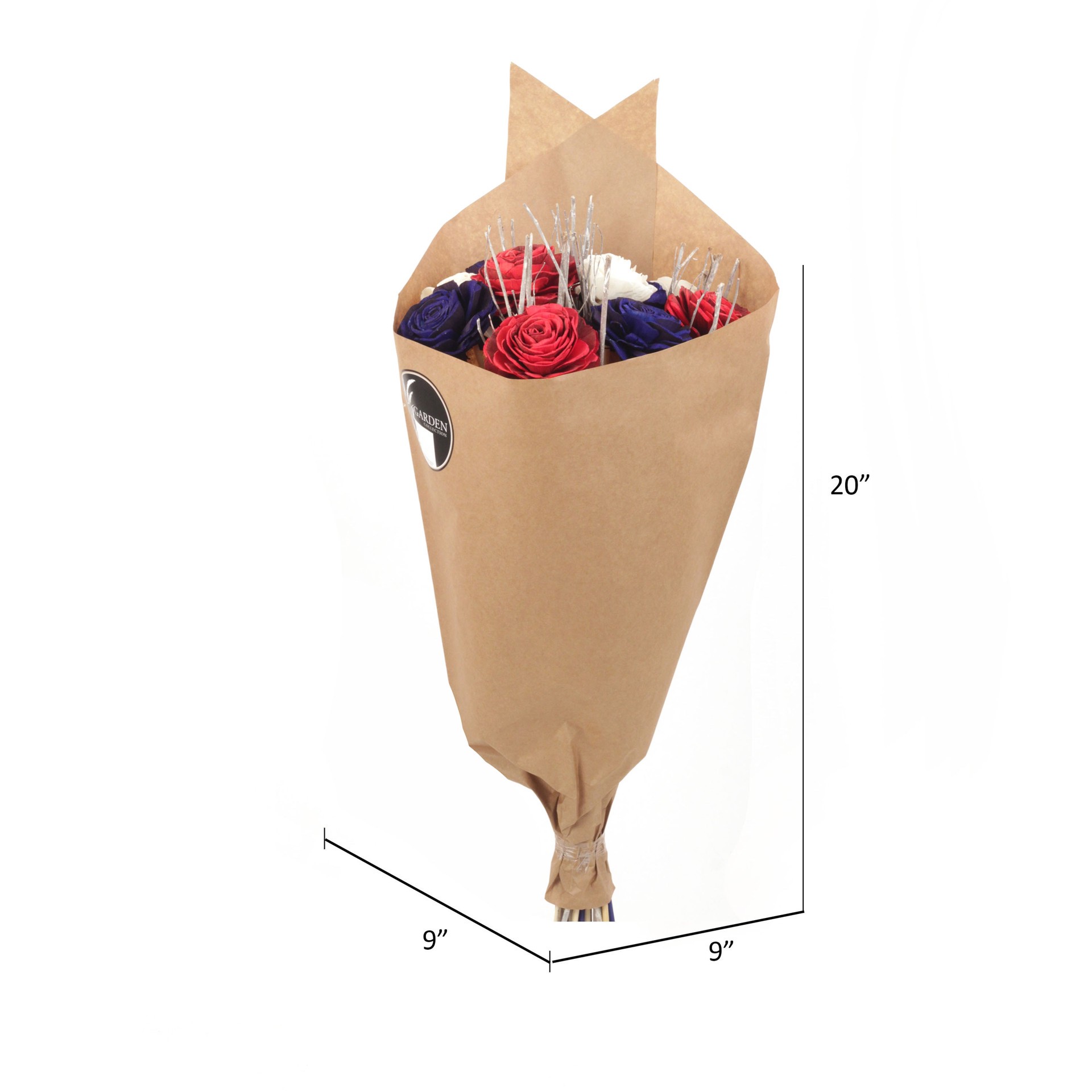 slide 2 of 2, Lowe's 20-in Dozen Red White Blue Indoor Desktop Rose Artificial flower, 1 ct