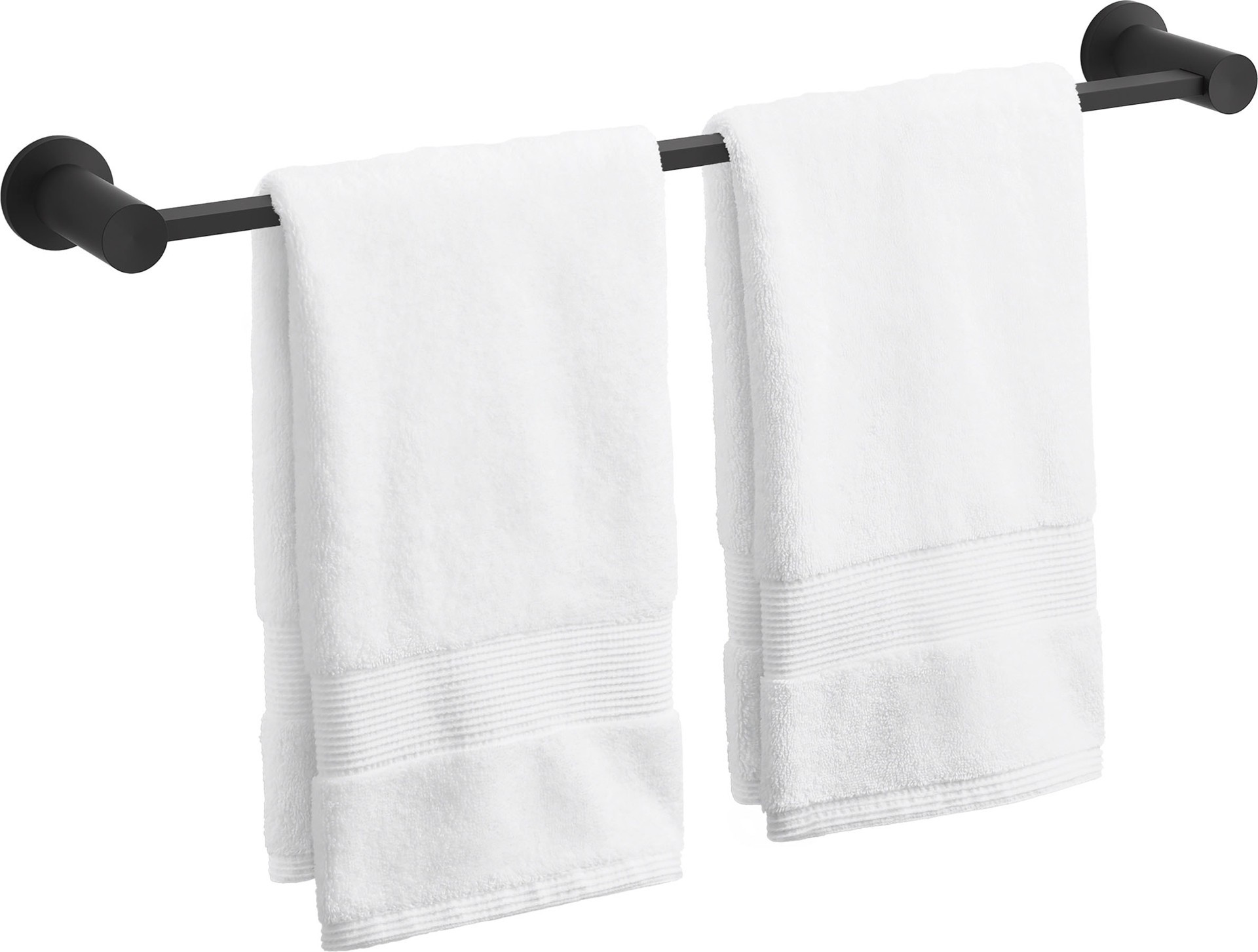 slide 2 of 2, KOHLER Premise 24-in Matte Black Wall mount Single Towel Bar, 1 ct
