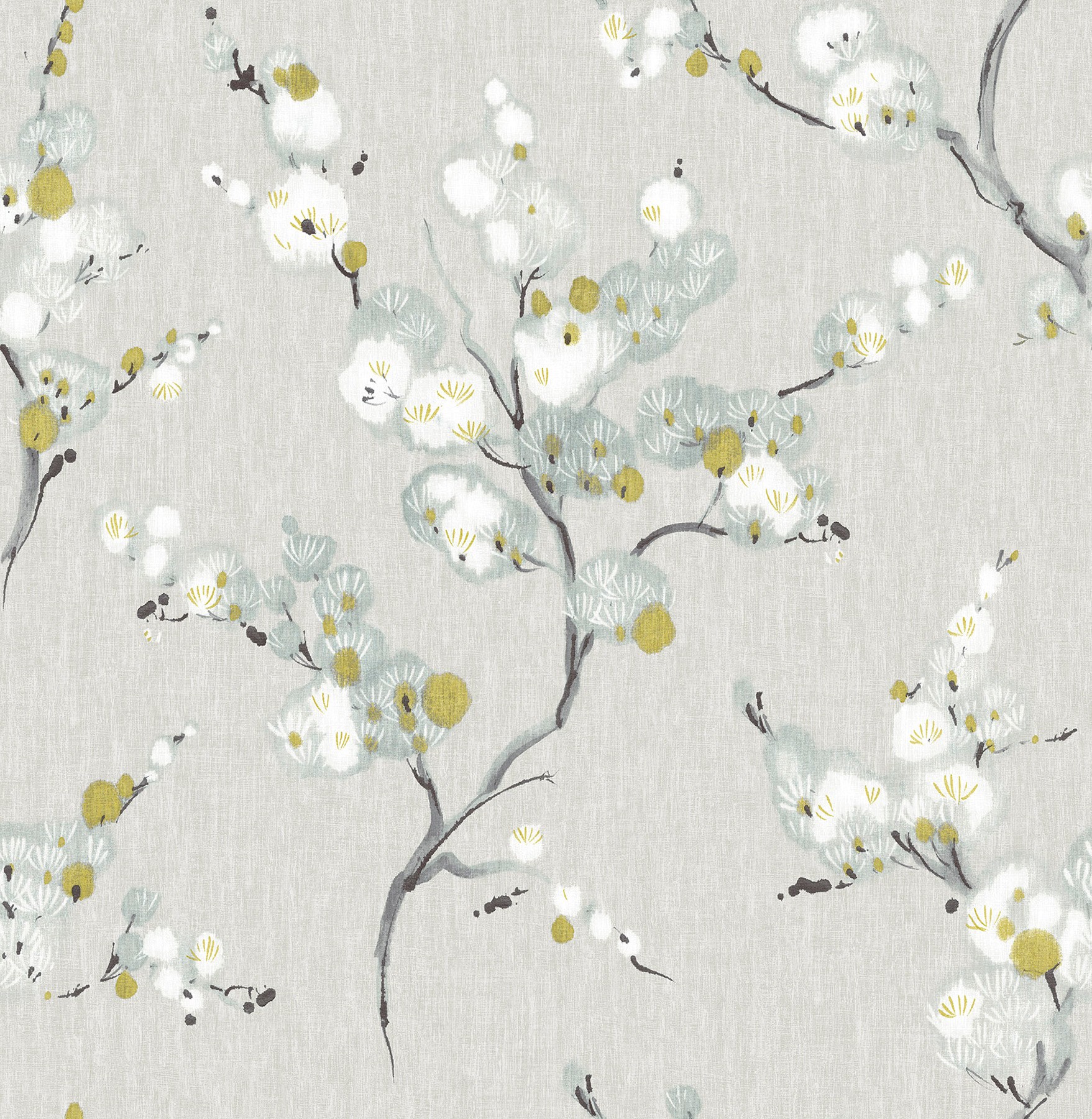 slide 1 of 1, allen + roth 30.75-sq ft Grey Vinyl Floral Self-adhesive Peel and Stick Wallpaper, 1 ct