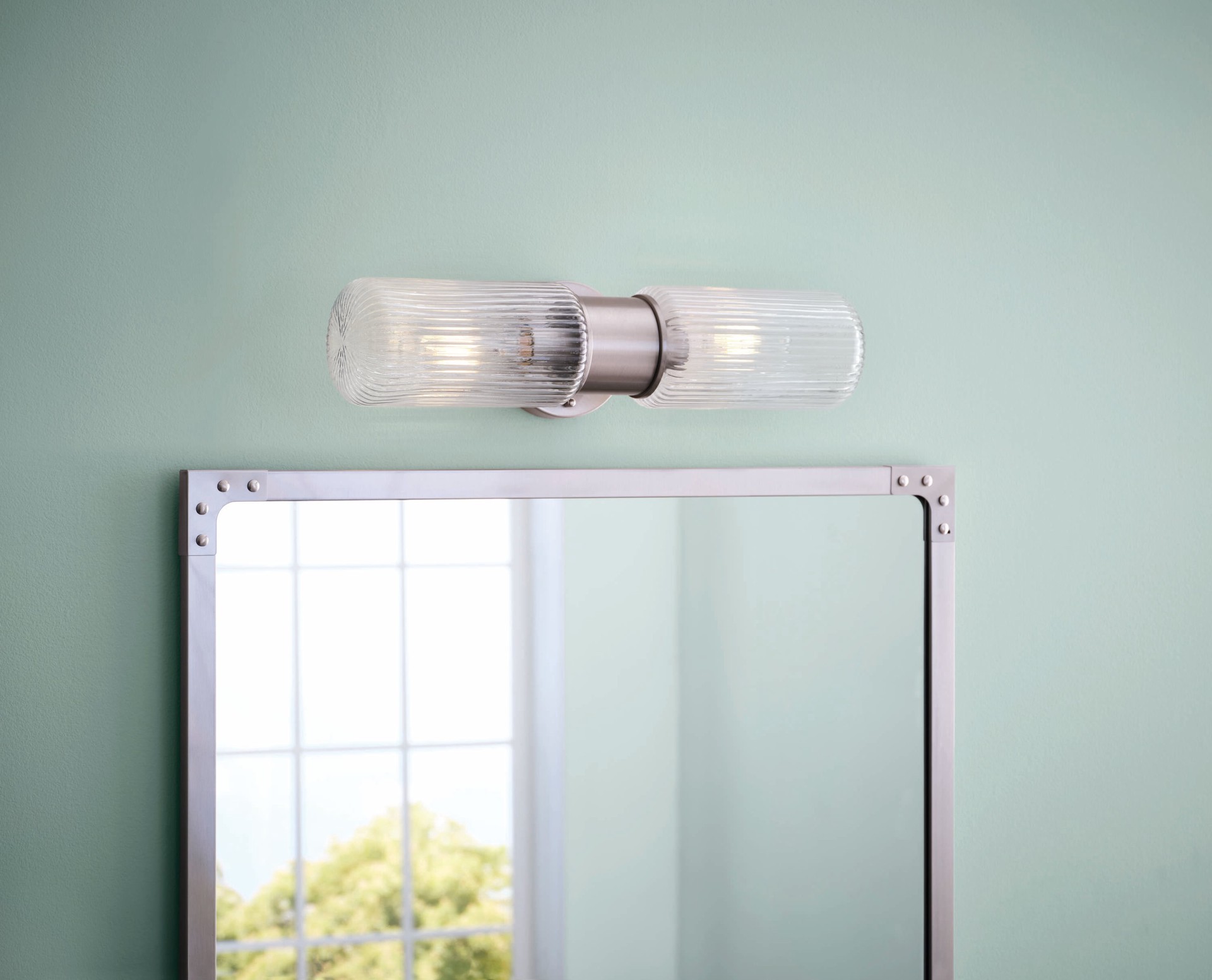 slide 1 of 6, allen + roth Largo 5.5-in 2 -Light Brushed Nickel Modern/contemporary Vanity light, 1 ct