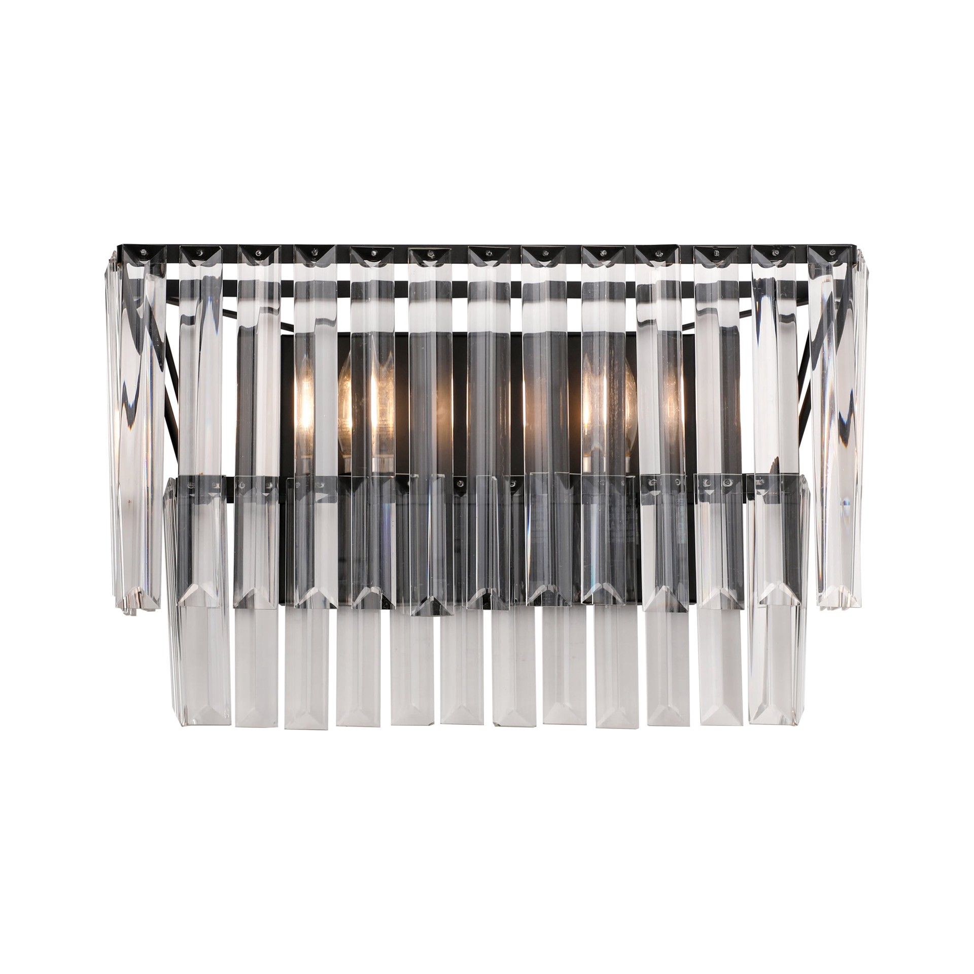 slide 4 of 6, allen + roth Atchison 16-in 2 -Light Matte Black Modern/contemporary Vanity light, 1 ct