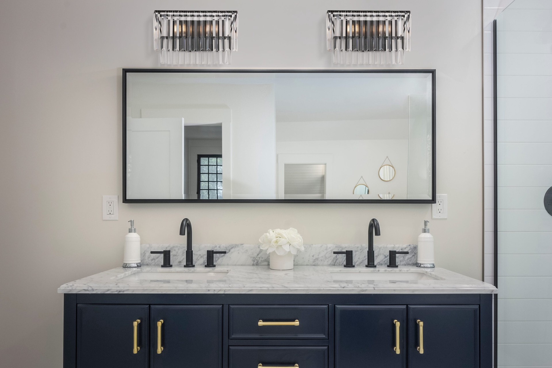 slide 6 of 6, allen + roth Atchison 16-in 2 -Light Matte Black Modern/contemporary Vanity light, 1 ct