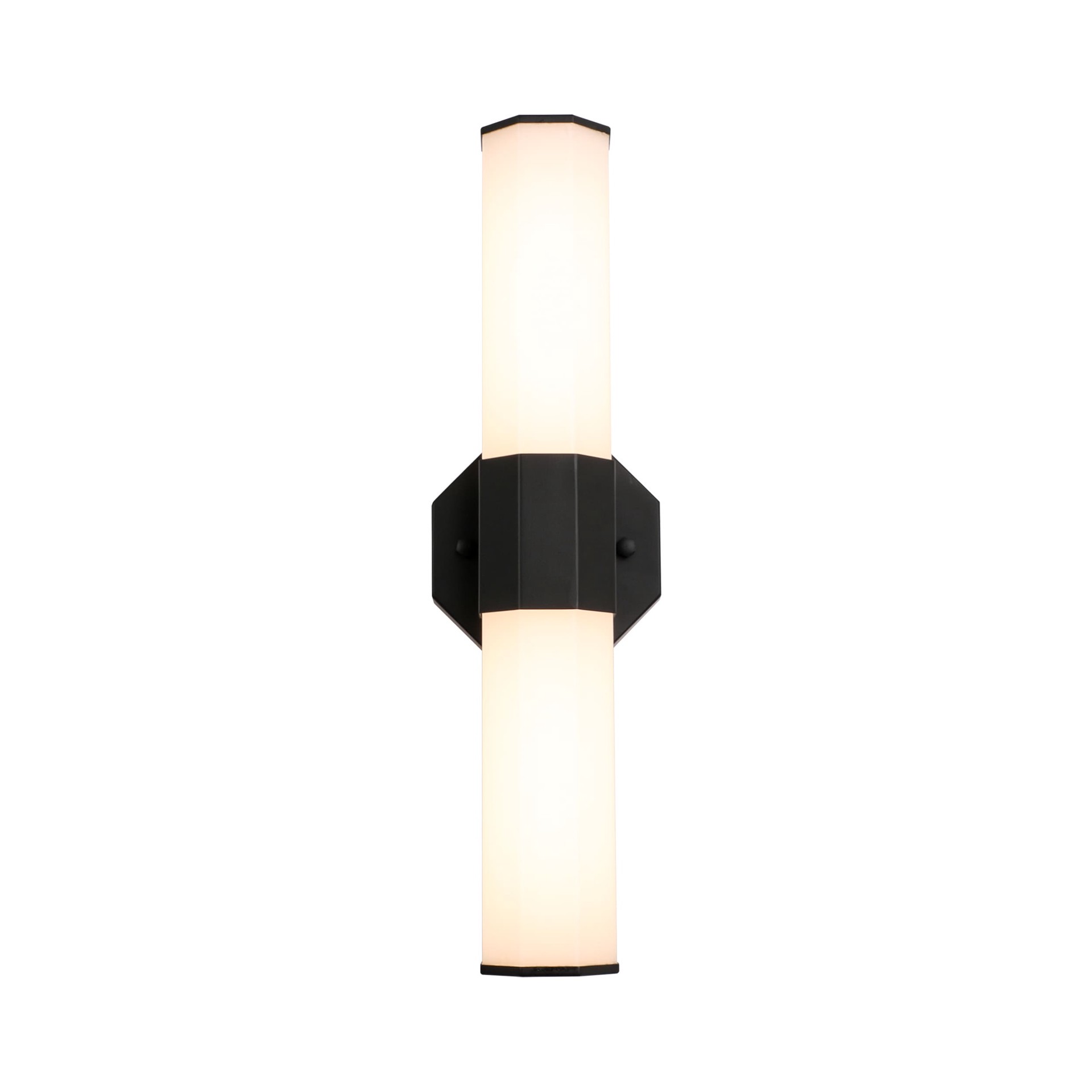 slide 4 of 6, allen + roth Bisbee 4.1-in 2 -Light Matte Black Integrated LED Modern/contemporary Vanity light, 1 ct
