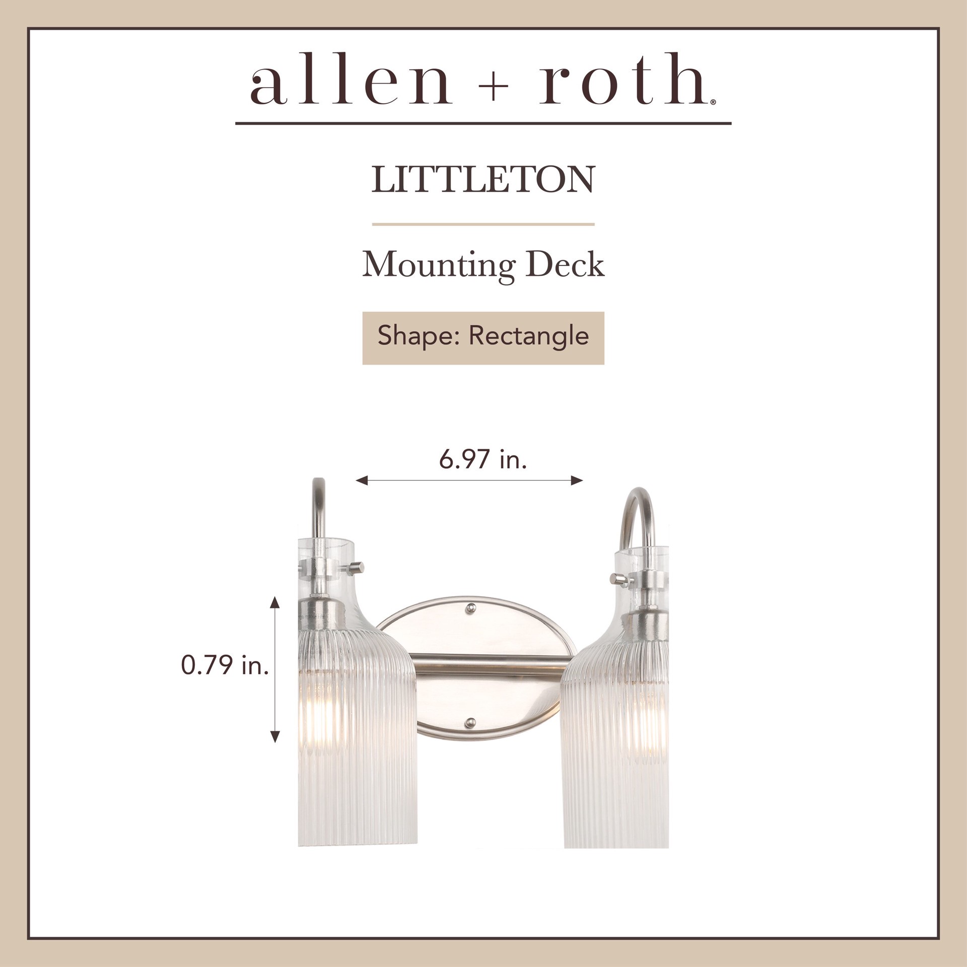 slide 2 of 6, allen + roth Littleton 14.87-in 2 -Light Brushed Nickel Traditional Vanity light, 1 ct
