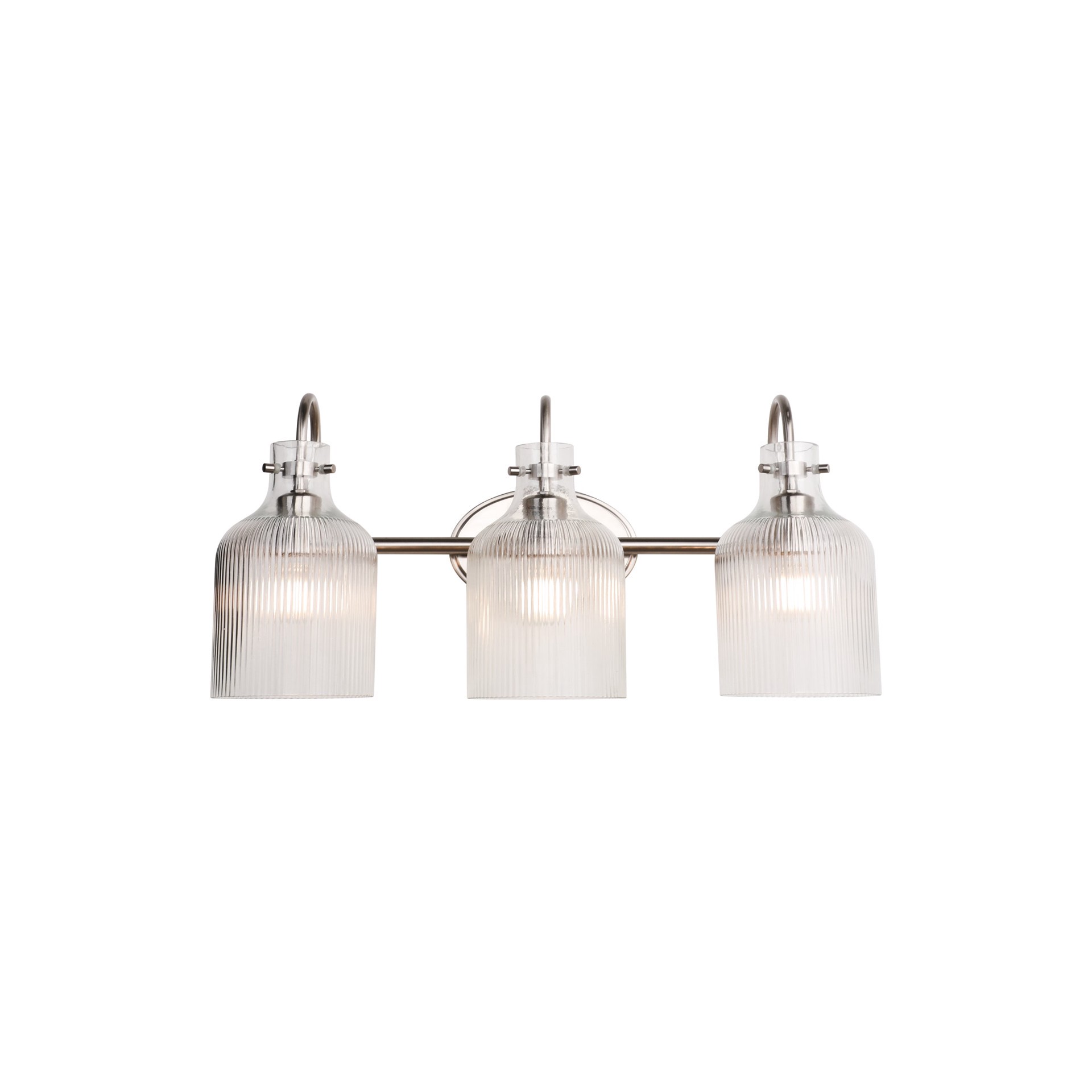 slide 4 of 6, allen + roth Littleton 22.2-in 3 -Light Brushed Nickel Traditional Vanity light, 1 ct