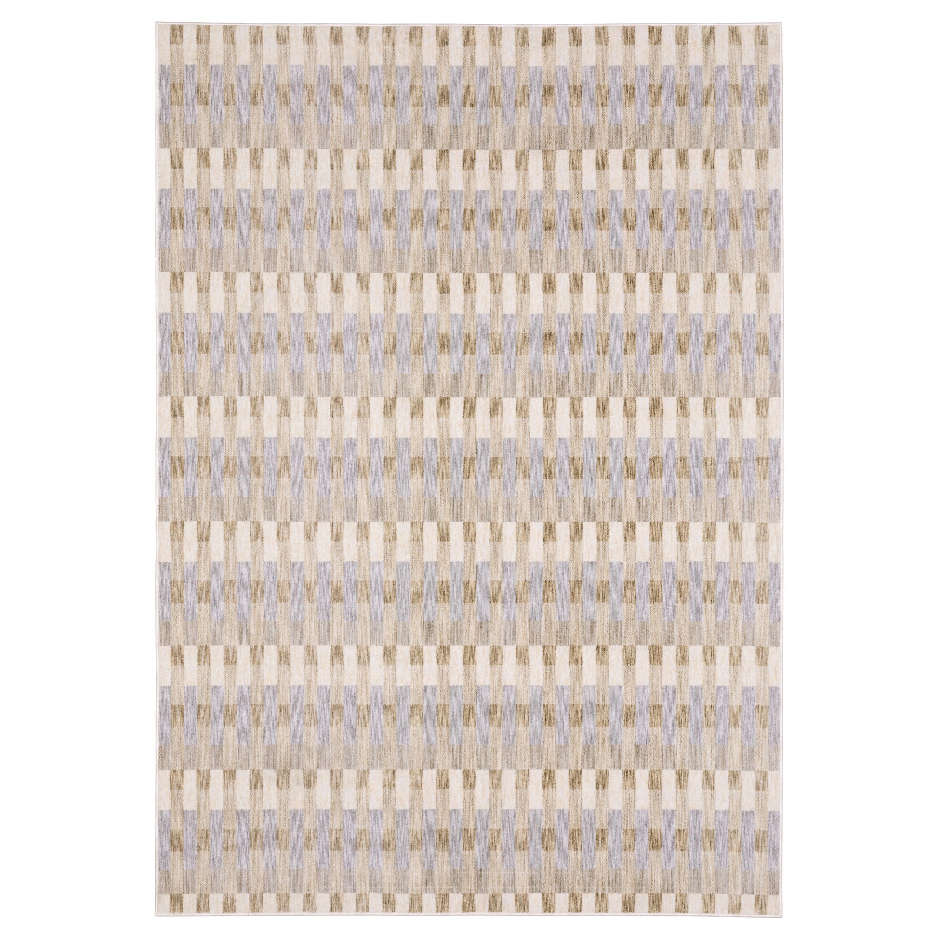 slide 2 of 6, Origin 21 Riverbend Checkers 5 x 8 (ft) Loomed Polyester Multicolor Rectangular Indoor Geometric Bohemian/Eclectic Spot Clean Only Pet Friendly Area rug, 1 ct