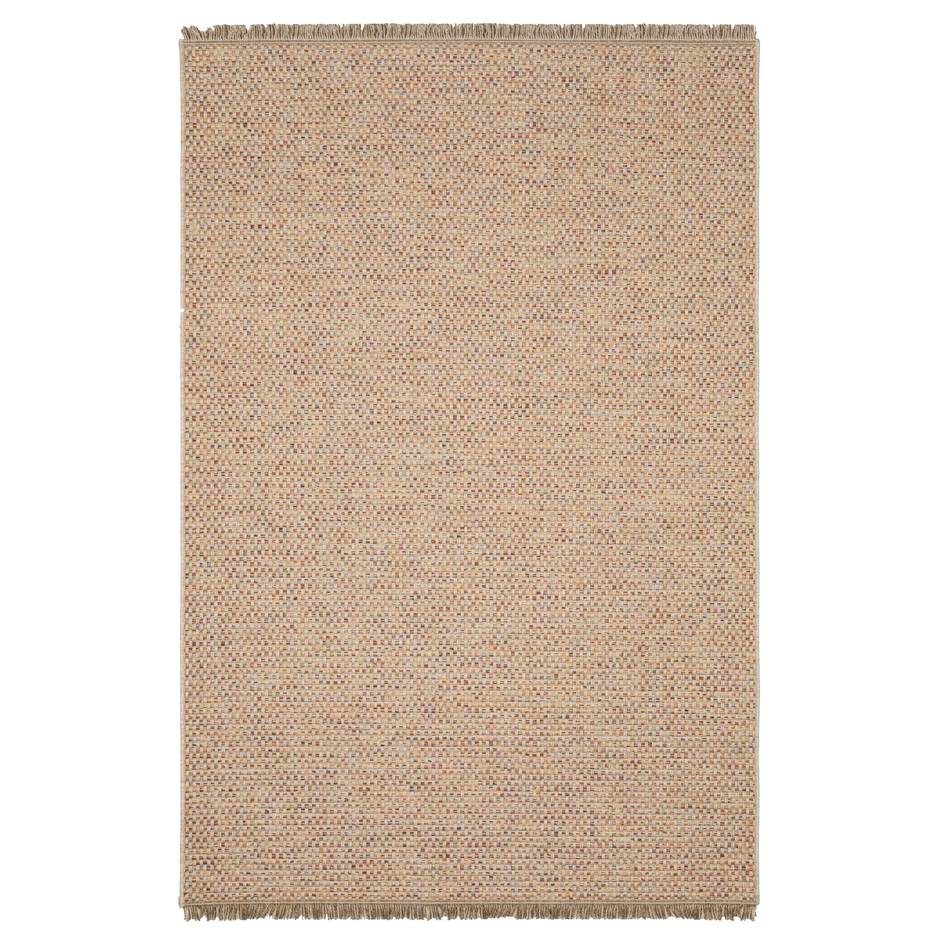 slide 2 of 6, allen + roth with STAINMASTER Crimson Treasure 5 x 8 (ft) Flatweave Multicolor Rectangular Indoor/Outdoor Solid Bohemian/Eclectic Pet Friendly Area rug, 1 ct