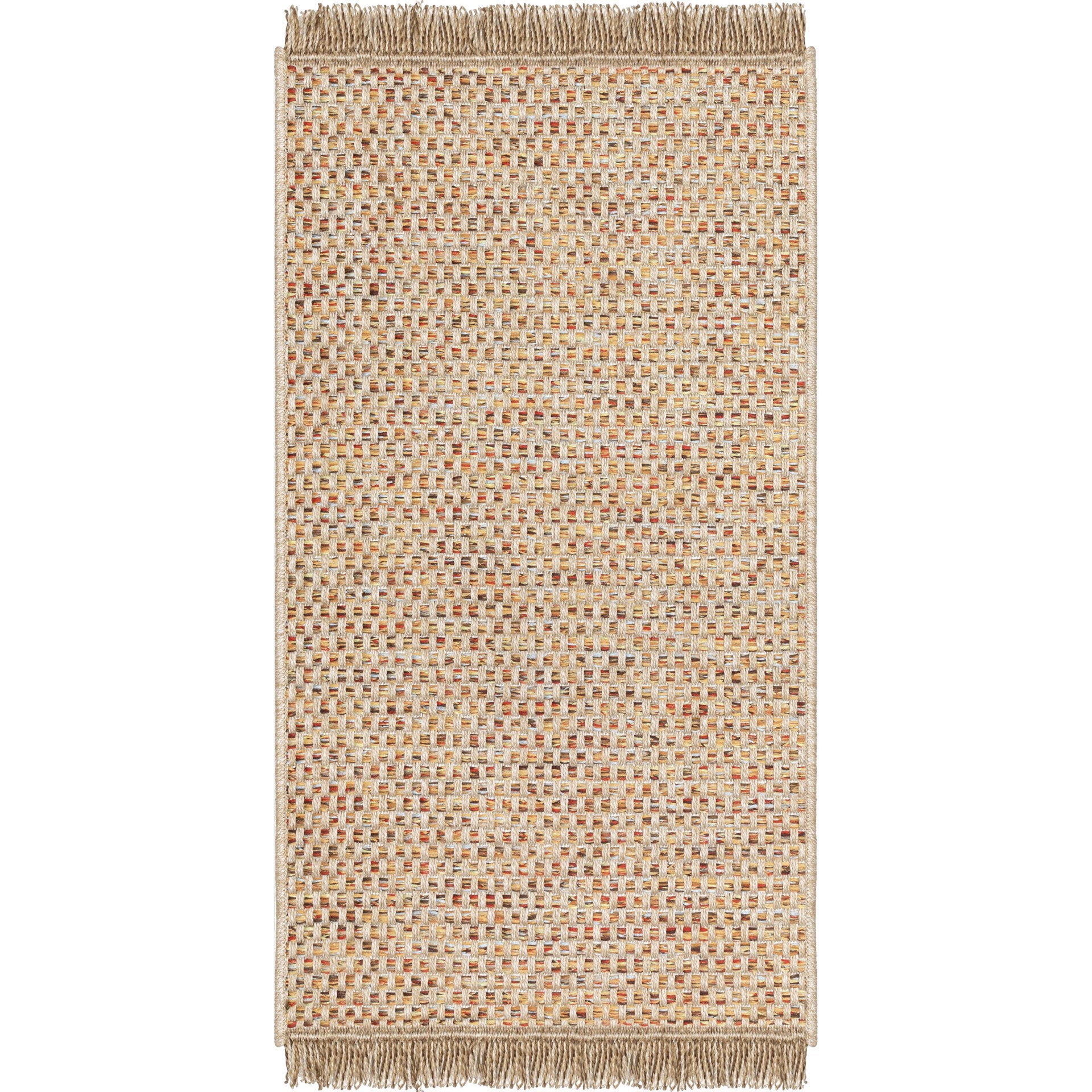 slide 2 of 6, allen + roth with STAINMASTER Crimson Treasure 2 x 3 (ft) Flatweave Multicolor Rectangular Indoor/Outdoor Solid Bohemian/Eclectic Pet Friendly Throw rug, 1 ct