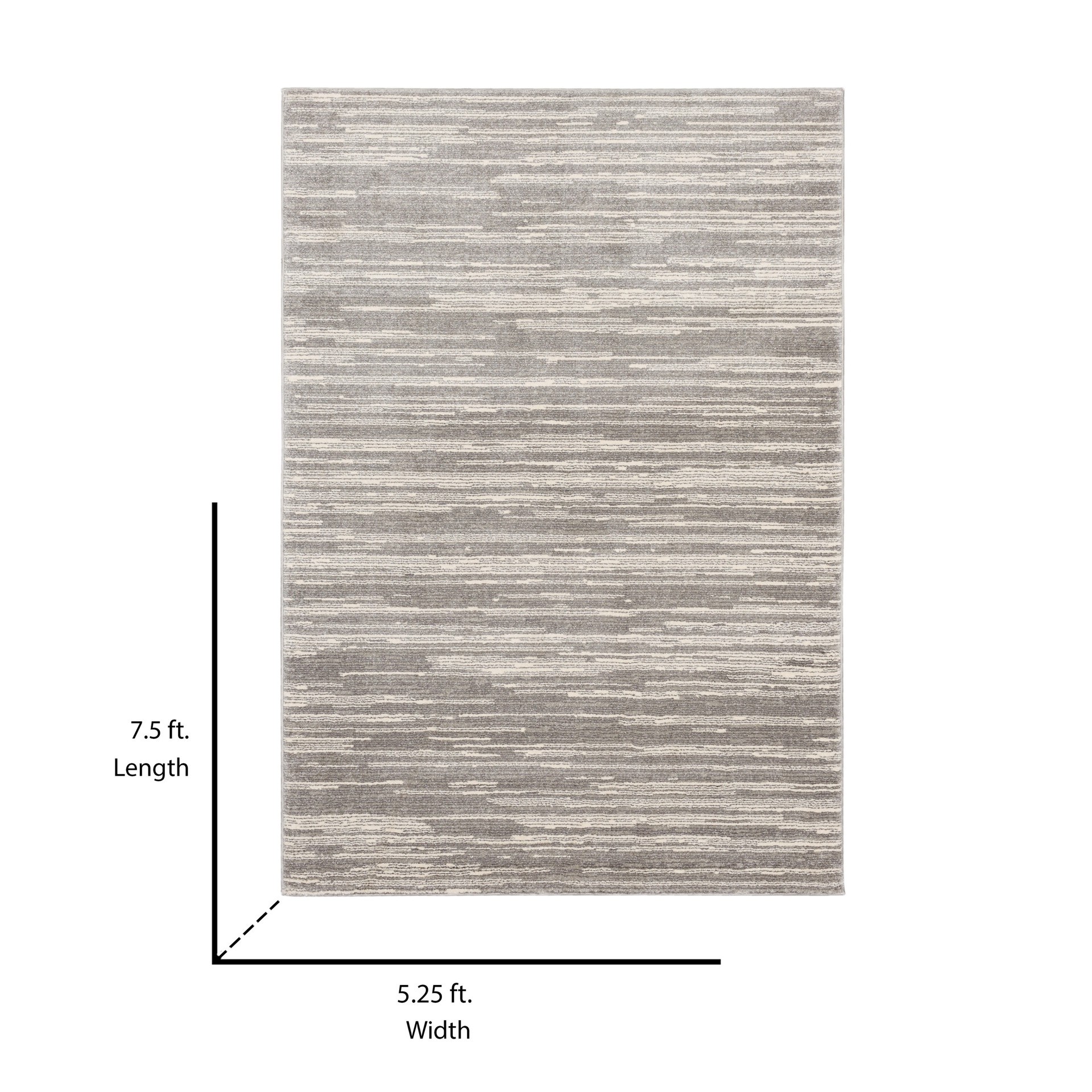 slide 4 of 6, Origin 21 Tranquil Drift 5 x 7 (ft) Loomed Polypropylene Gray Rectangular Indoor Spot Clean Only Pet Friendly Area rug, 1 ct