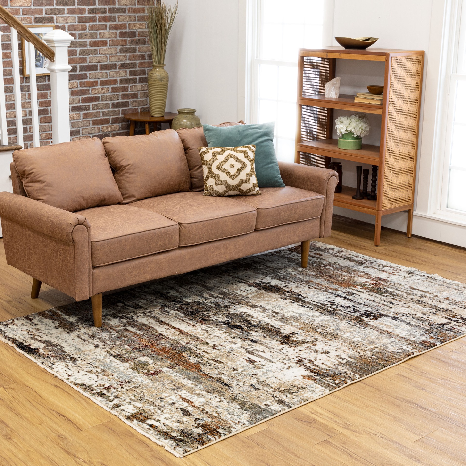 slide 6 of 6, Origin 21 with STAINMASTER Blue Fireclay 5 x 8 (ft) Loomed Polypropylene Multiple colors/finishes Rectangular Indoor Spot Clean Only Pet Friendly Area rug, 1 ct