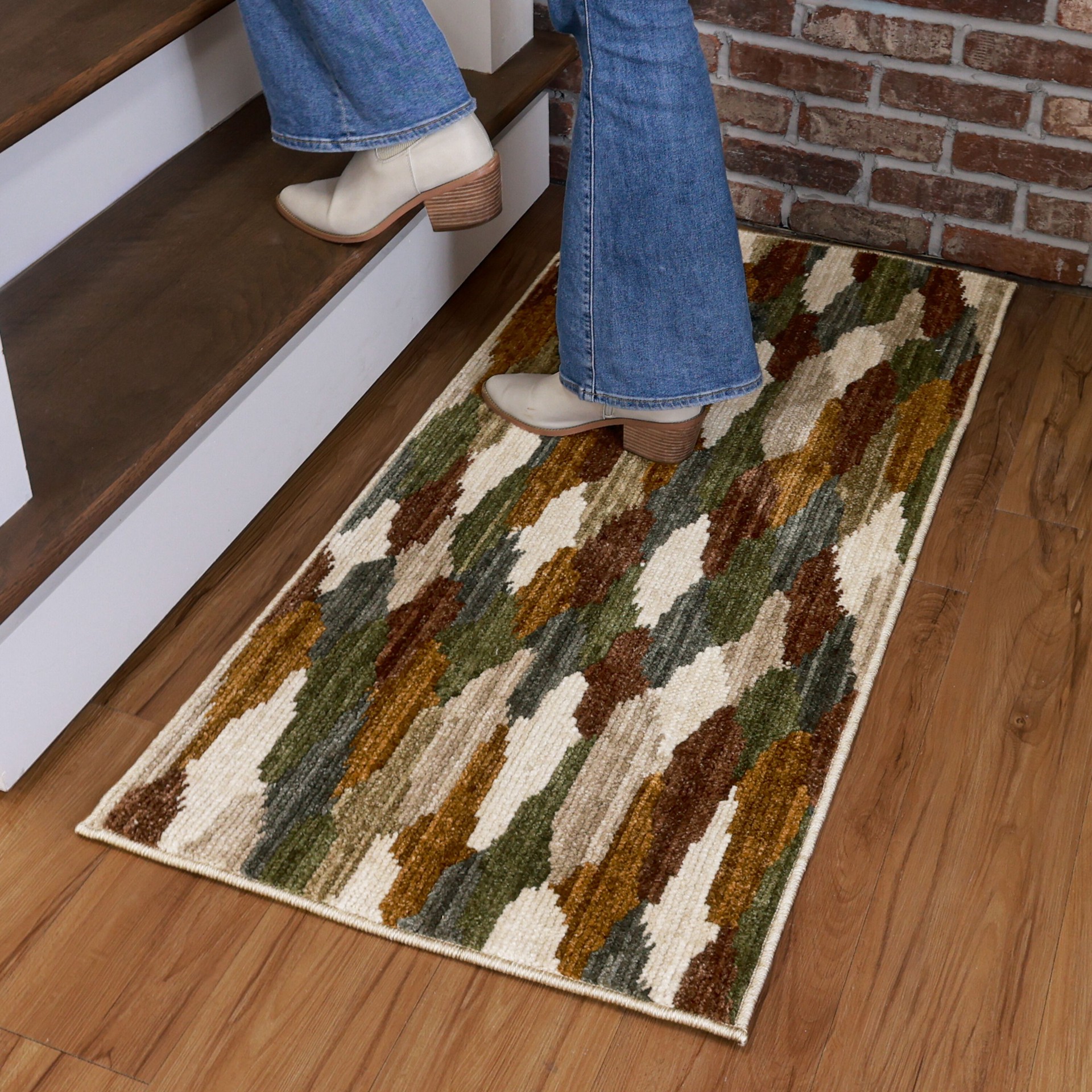 slide 3 of 6, allen + roth Raven Diamonds 2 x 4 (ft) Multiple colors/finishes Rectangular Indoor Pet Friendly Throw rug 2, 1 ct