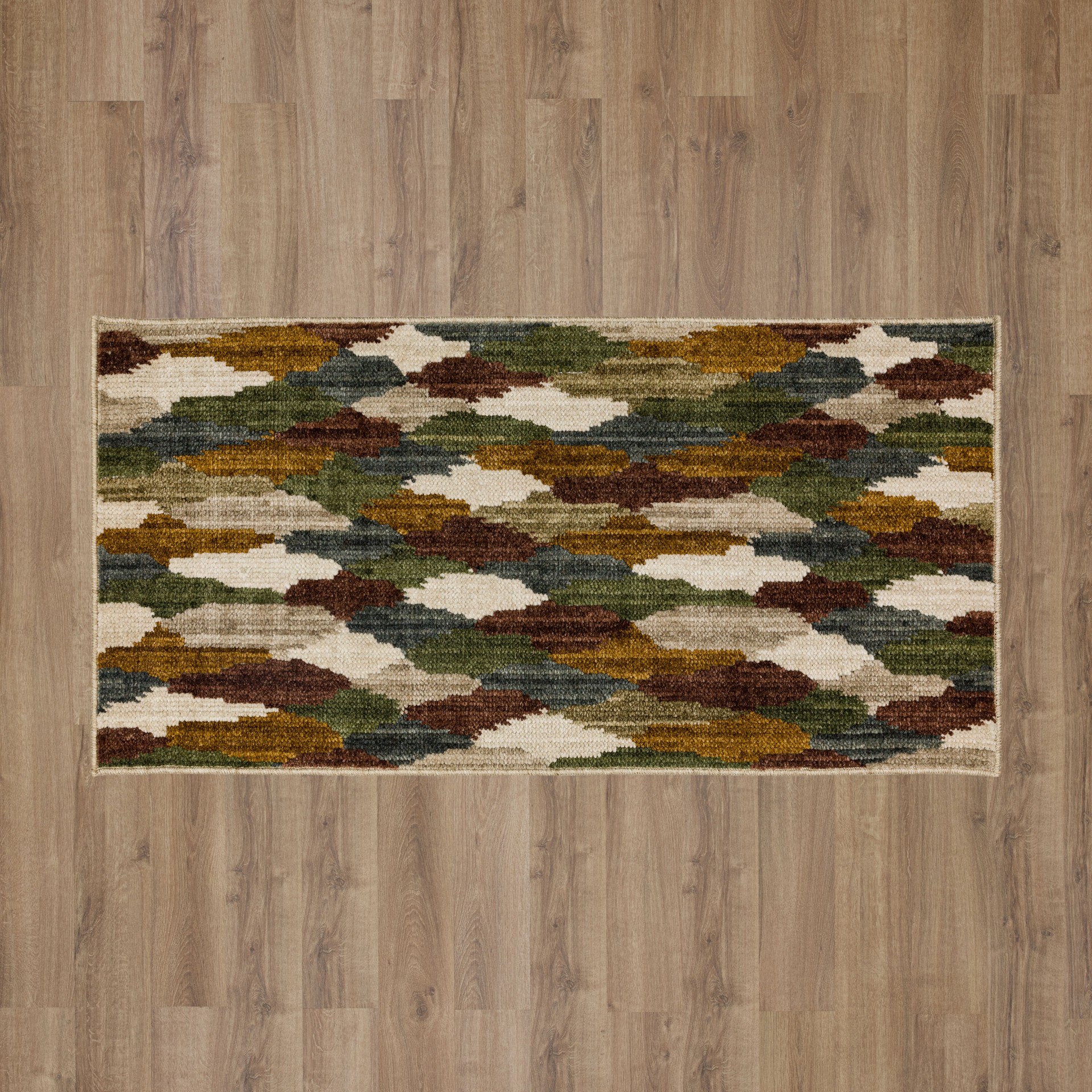 slide 5 of 6, allen + roth Raven Diamonds 2 x 4 (ft) Multiple colors/finishes Rectangular Indoor Pet Friendly Throw rug 2, 1 ct