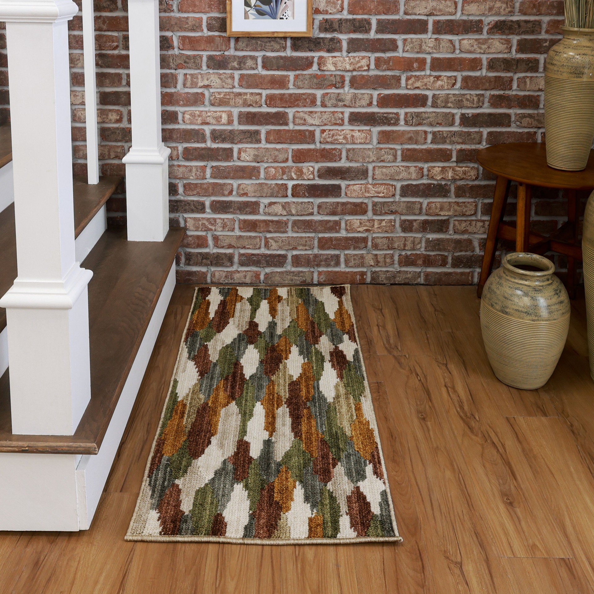 slide 1 of 6, allen + roth Raven Diamonds 2 x 4 (ft) Multiple colors/finishes Rectangular Indoor Pet Friendly Throw rug 2, 1 ct