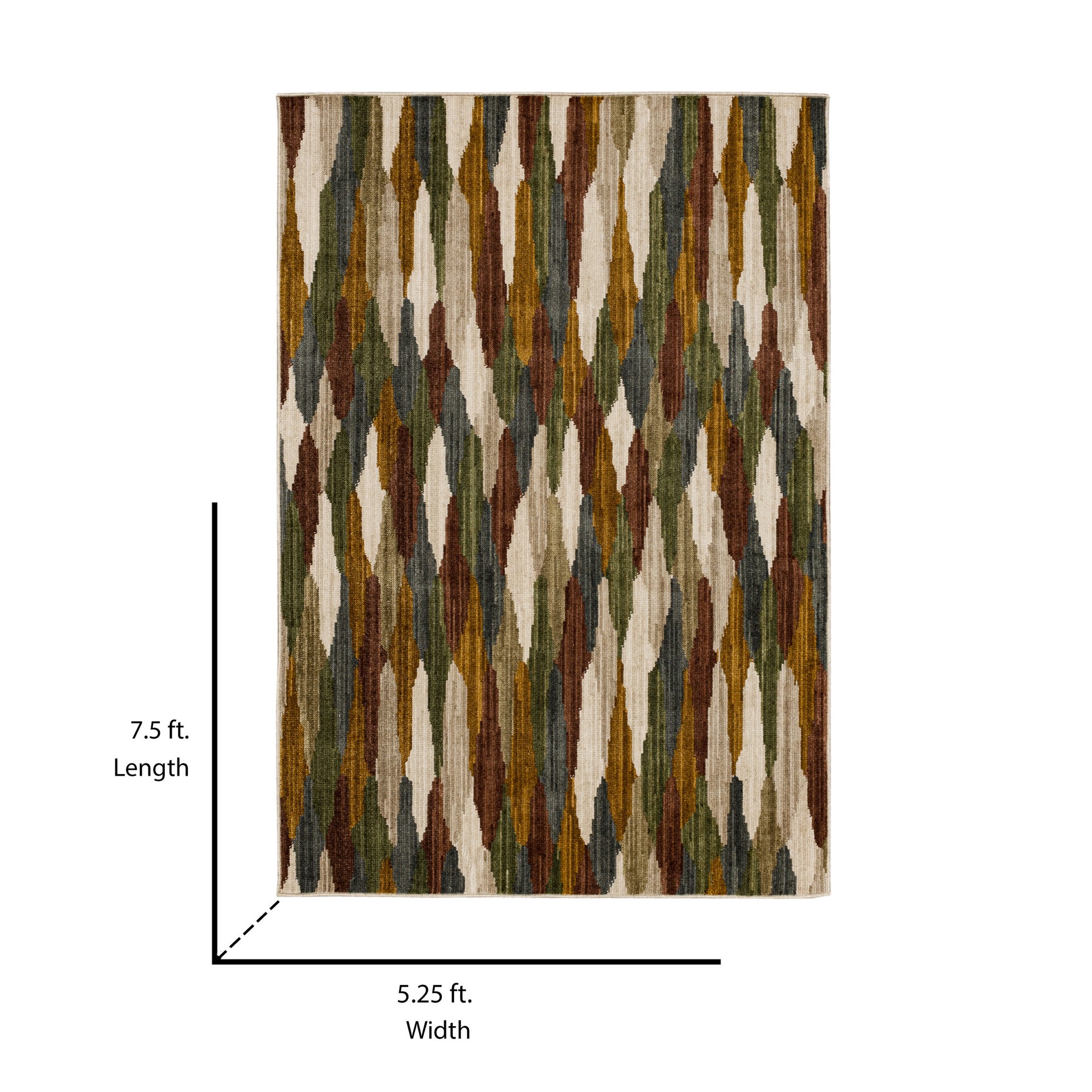 slide 4 of 6, allen + roth Raven Diamonds 5 x 8 (ft) Loomed Multiple colors/finishes Rectangular Indoor Pet Friendly Area rug, 1 ct