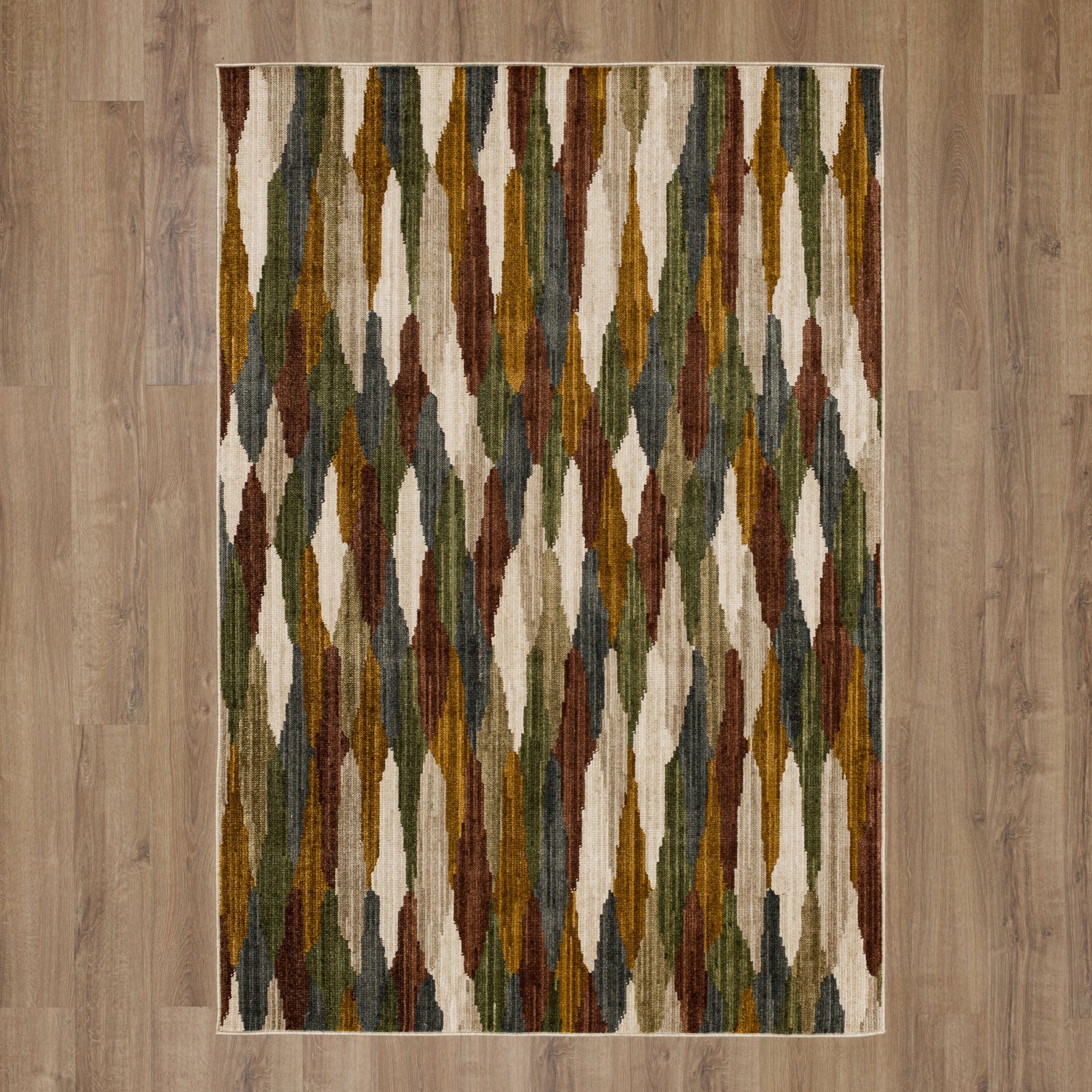 slide 5 of 6, allen + roth Raven Diamonds 5 x 8 (ft) Loomed Multiple colors/finishes Rectangular Indoor Pet Friendly Area rug, 1 ct