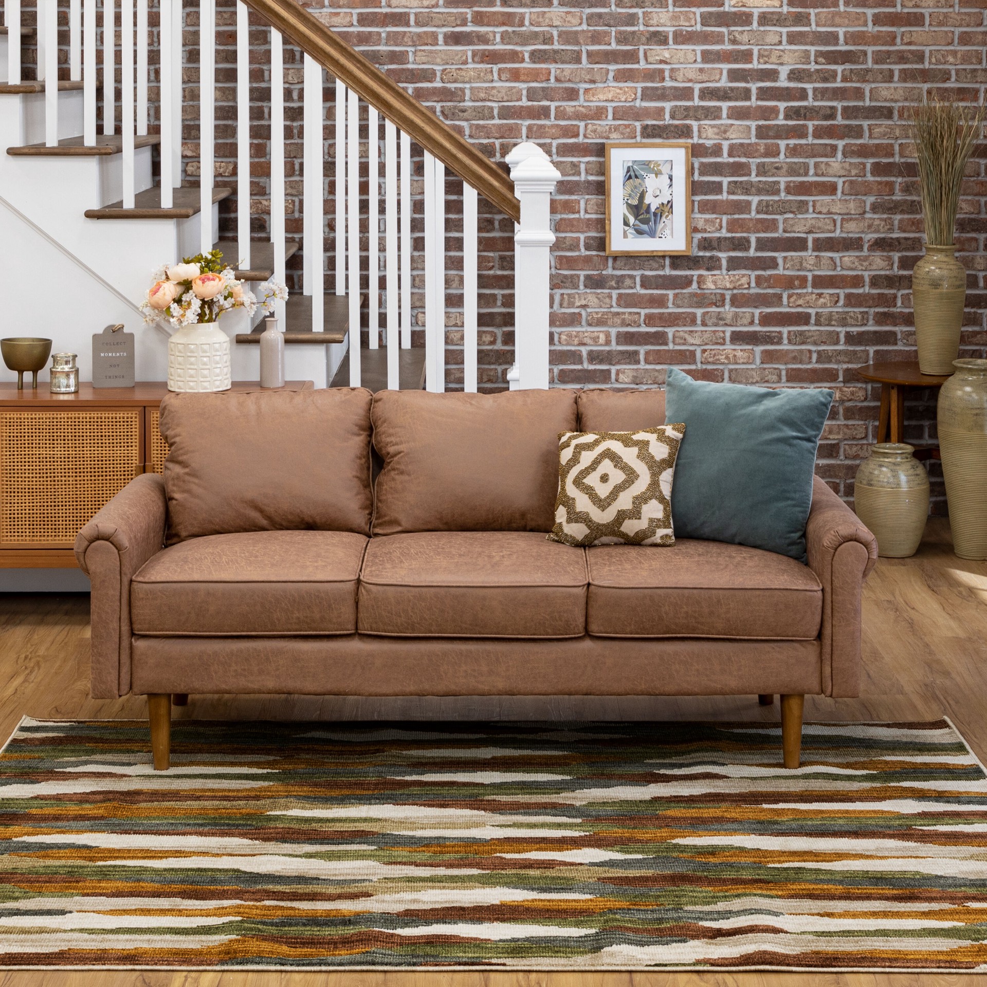 slide 1 of 6, allen + roth Raven Diamonds 5 x 8 (ft) Loomed Multiple colors/finishes Rectangular Indoor Pet Friendly Area rug, 1 ct