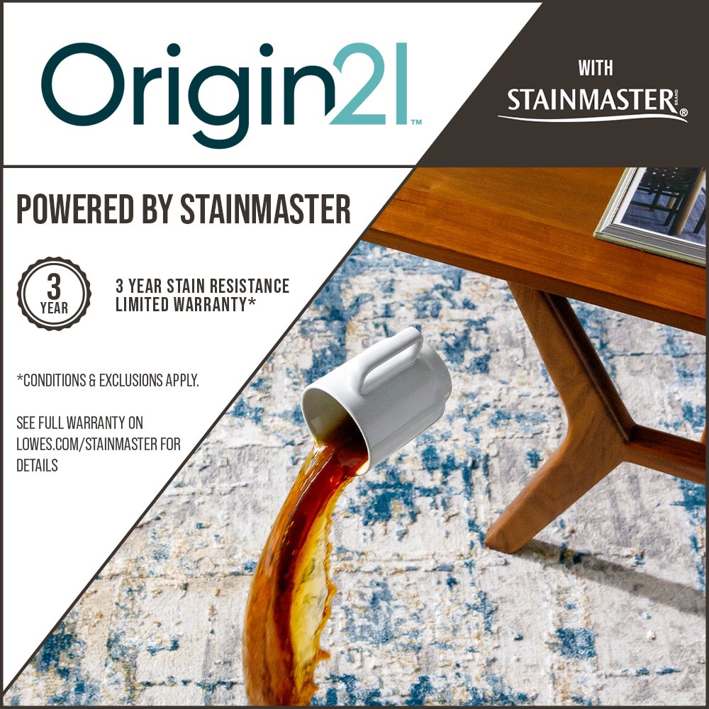 slide 6 of 6, Origin 21 with STAINMASTER Symmetrical Sands 5 x 8 (ft) Loomed Polyester Beige Rectangular Indoor Geometric Industrial Spot Clean Only Pet Friendly Area rug, 1 ct