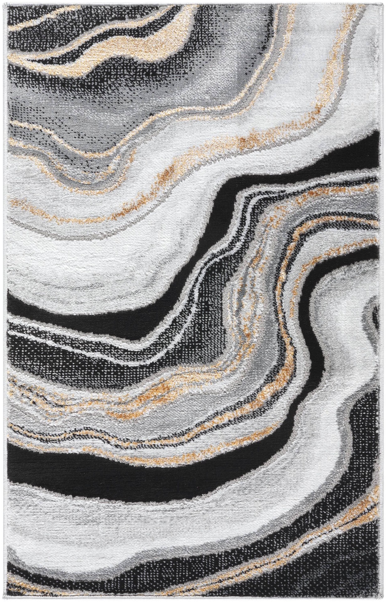 slide 2 of 6, Origin 21 Endless Space 2 x 3 (ft) Loomed Polyester/Polypropylene Onyx Rectangular Indoor Geode Mid-Century Modern Spot Clean Only Pet Friendly Area rug, 1 ct