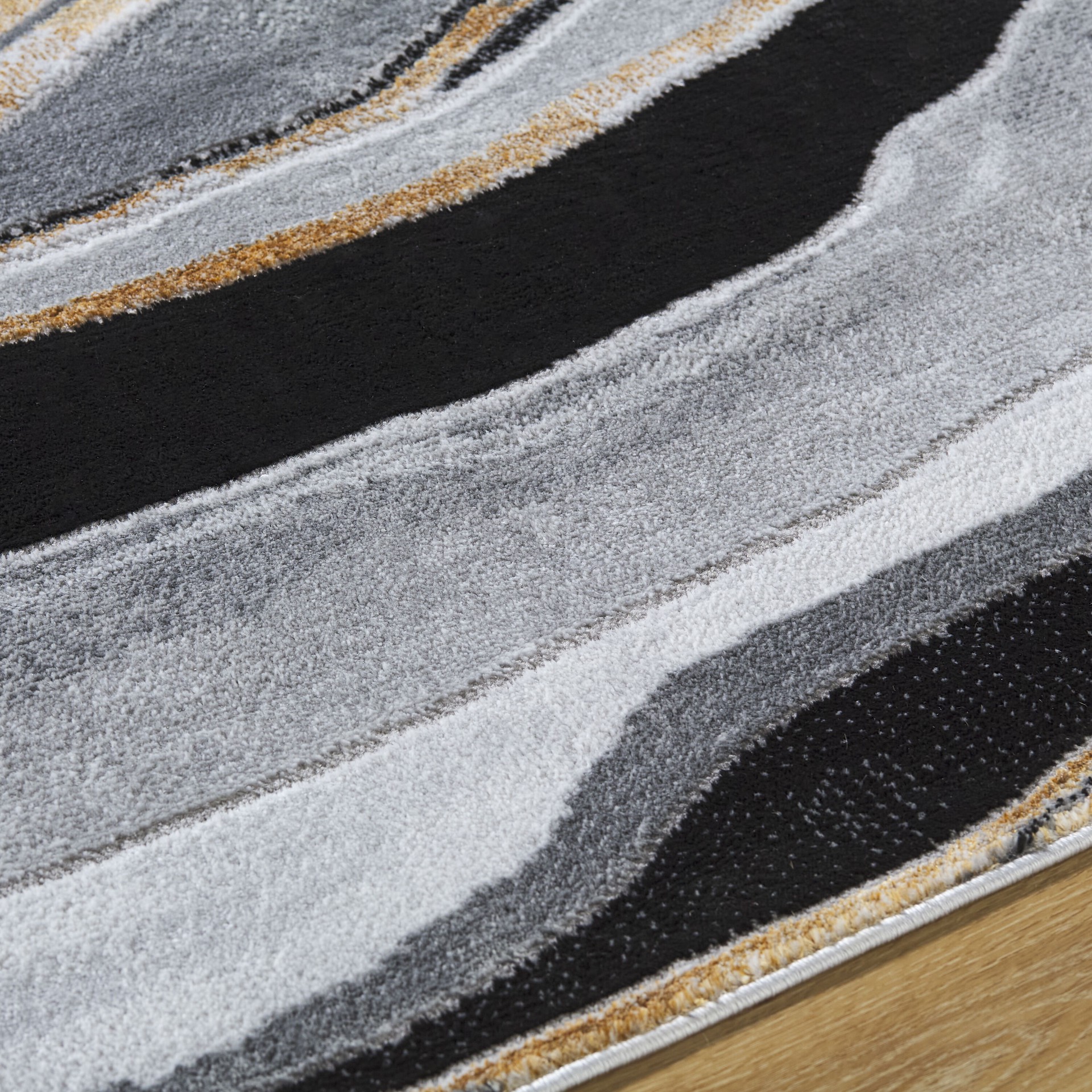 slide 4 of 6, Origin 21 Endless Space 2 x 3 (ft) Loomed Polyester/Polypropylene Onyx Rectangular Indoor Geode Mid-Century Modern Spot Clean Only Pet Friendly Area rug, 1 ct