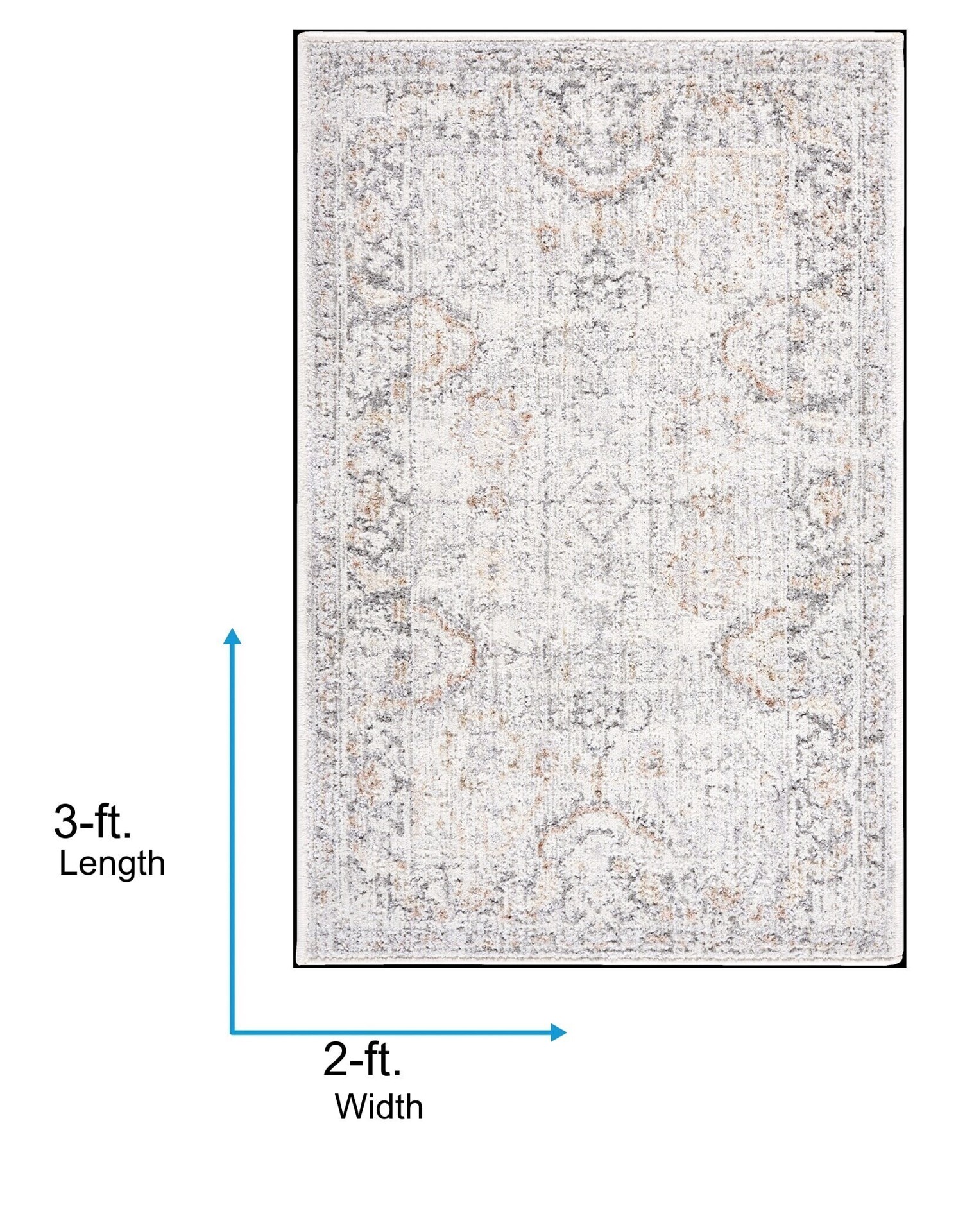 slide 5 of 6, allen + roth Courageous Trove 2 x 3 (ft) Loomed Gray Rectangular Indoor Medallion Oriental Pet Friendly Area rug, 1 ct