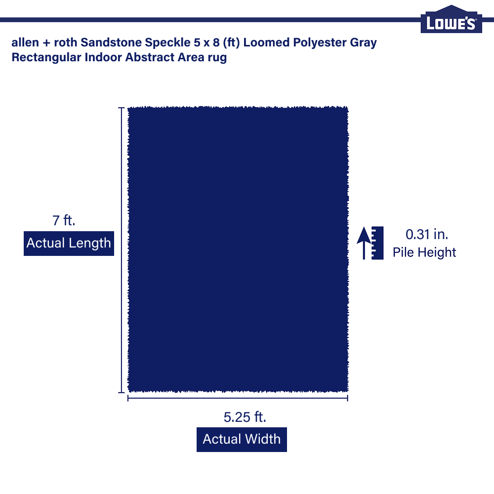 slide 6 of 6, allen + roth Sandstone Speckle 5 x 8 (ft) Loomed Gray Rectangular Indoor Abstract Industrial Pet Friendly Area rug, 1 ct