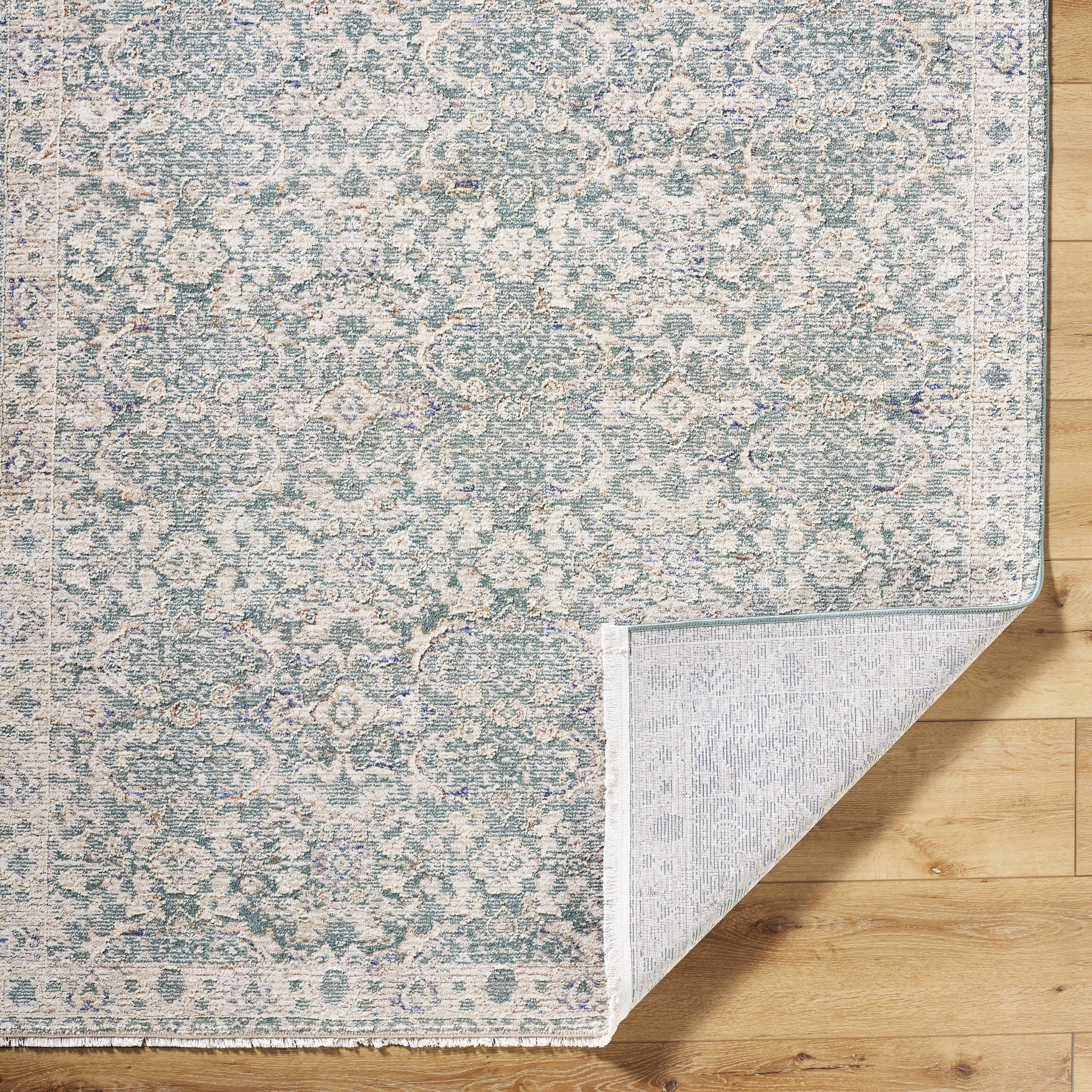 slide 3 of 6, allen + roth Olive Flowers 2 x 8 (ft) Loomed Green Rectangular Indoor Floral/Botanical Persian Pet Friendly Runner rug, 1 ct