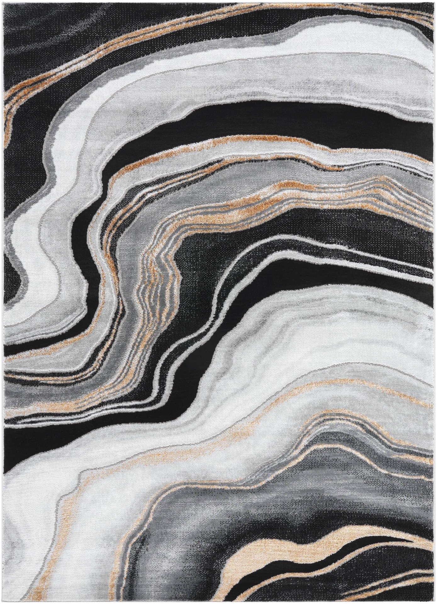 slide 2 of 6, Origin 21 Endless Space 5 x 8 (ft) Loomed Onyx Rectangular Indoor Geode Mid-Century Modern Pet Friendly Area rug, 1 ct